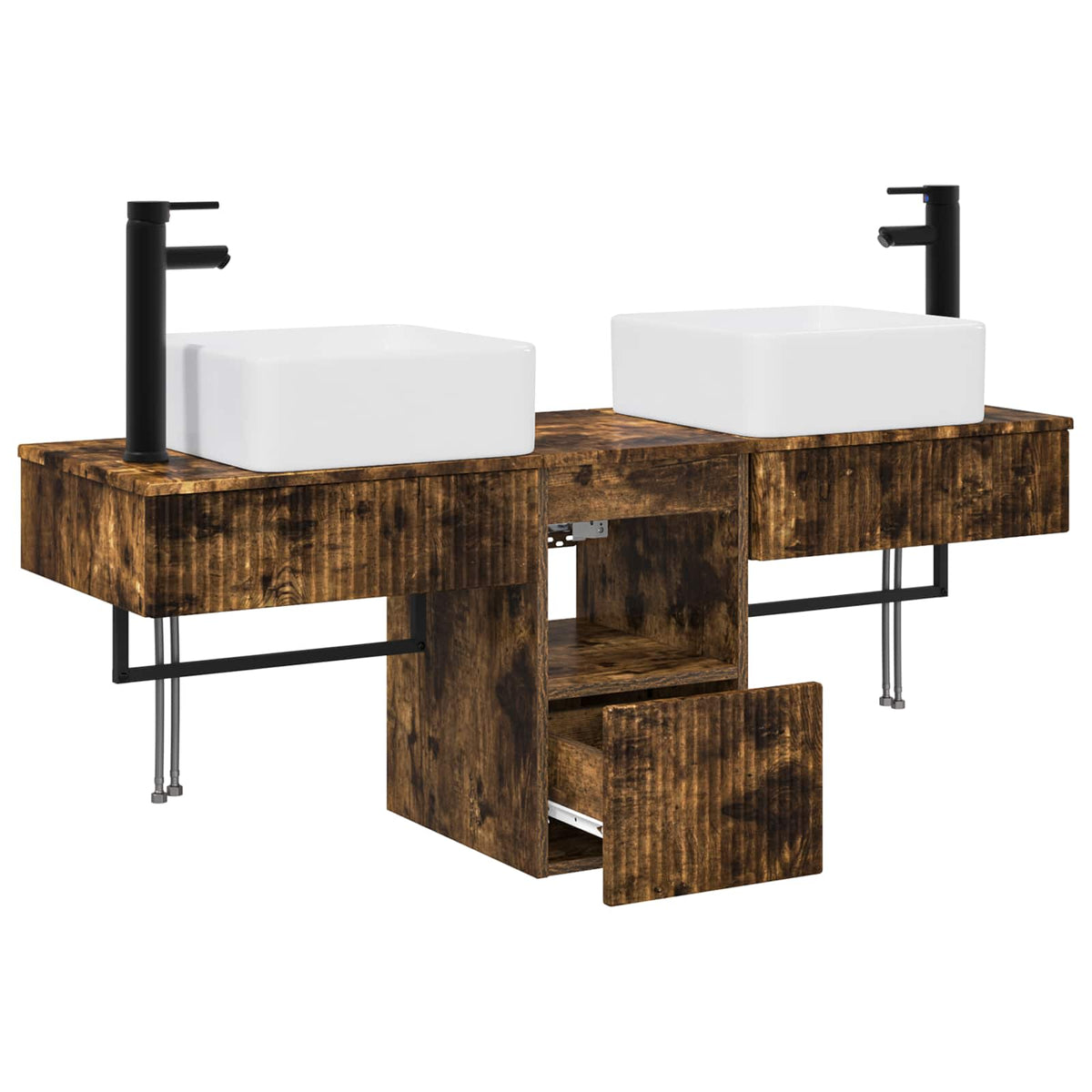 Set ormarića za kupaonicu 3 kom. Dimljeni hrast 53 x 35 x 39 cm