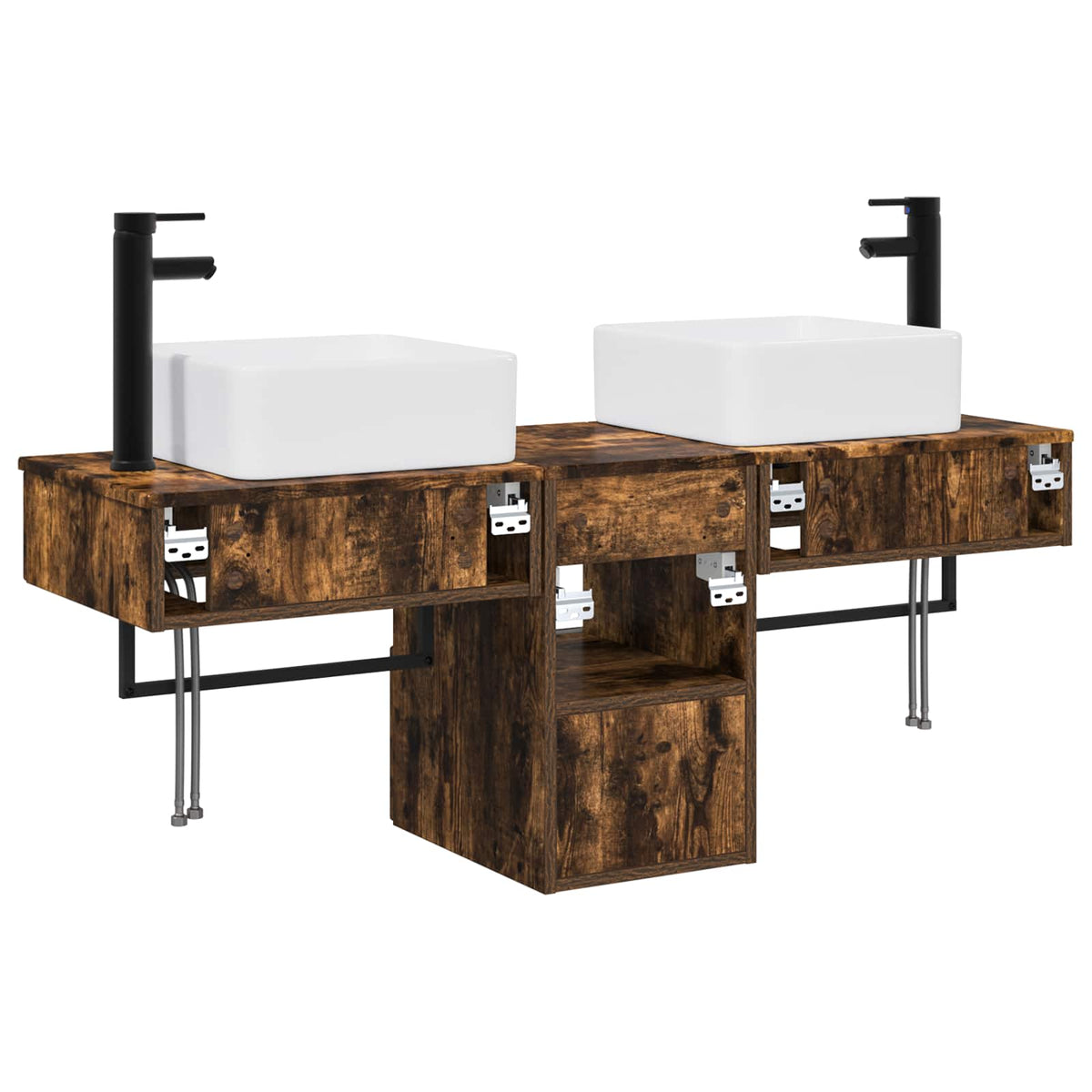 Set ormarića za kupaonicu 3 kom. Dimljeni hrast 53 x 35 x 39 cm