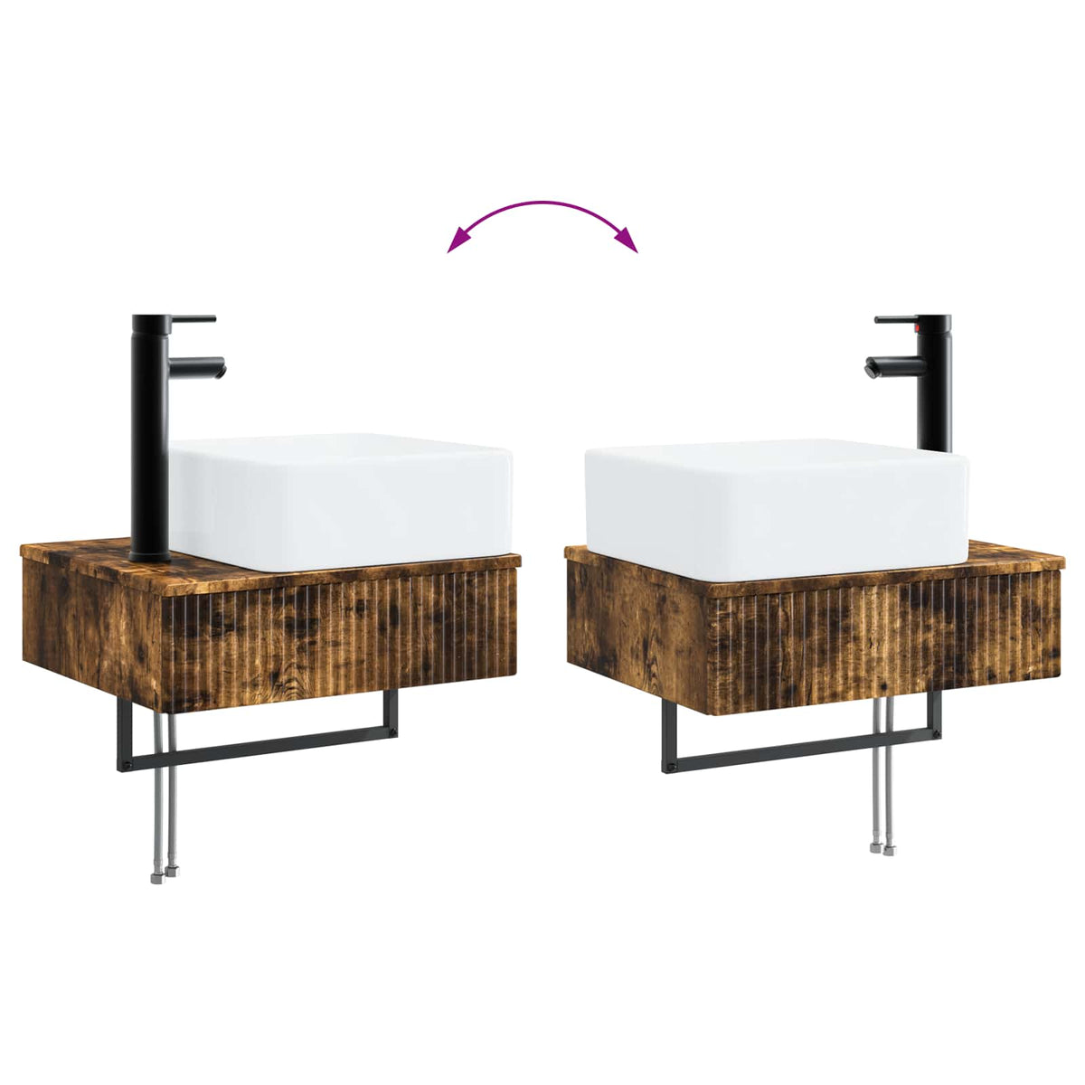 Set ormarića za kupaonicu 3 kom. Dimljeni hrast 53 x 35 x 39 cm
