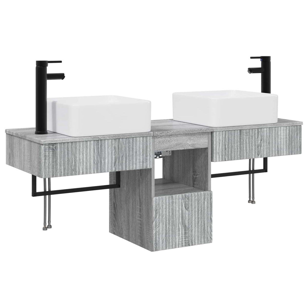 Set ormarića za kupaonicu 3 kom. Siva Sonoma 53 x 35 x 39 cm