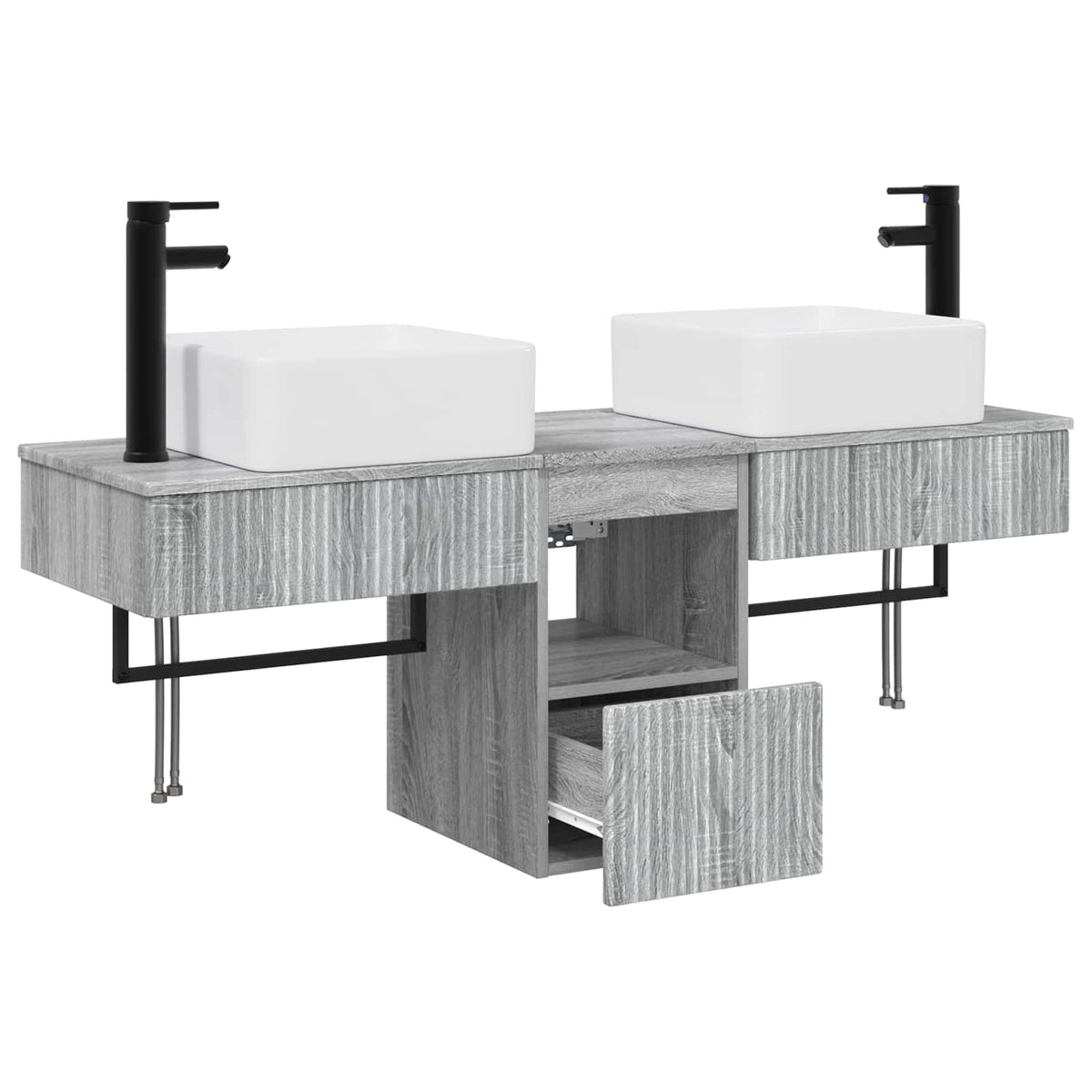 Set ormarića za kupaonicu 3 kom. Siva Sonoma 53 x 35 x 39 cm