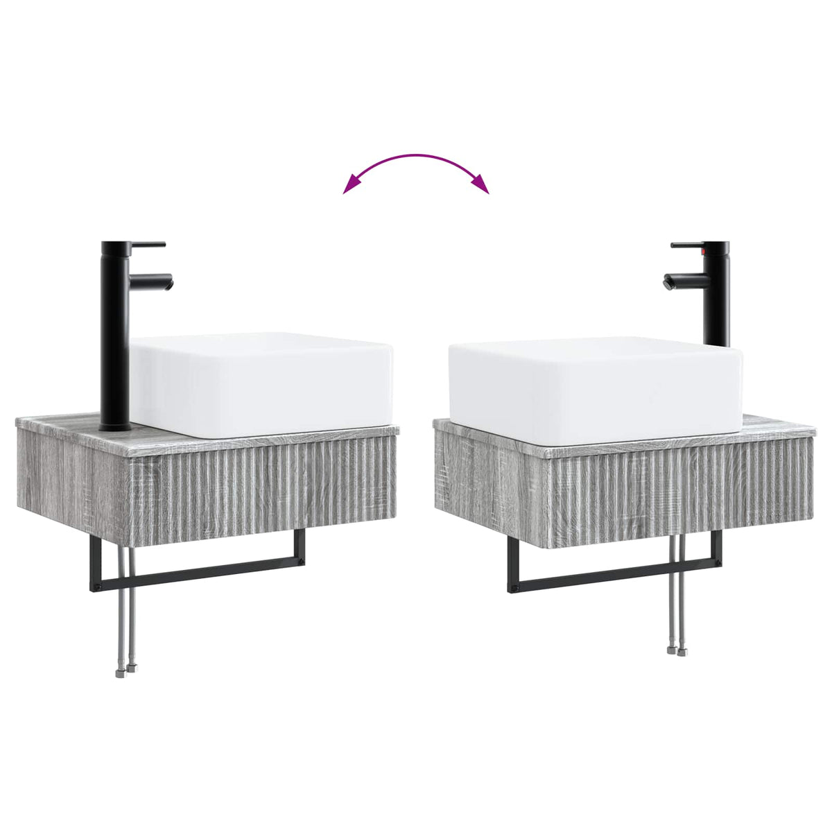 Set ormarića za kupaonicu 3 kom. Siva Sonoma 53 x 35 x 39 cm