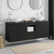 Set ormarića za kupaonicu 3 kom. Crna 49,5 x 35 x 63 cm