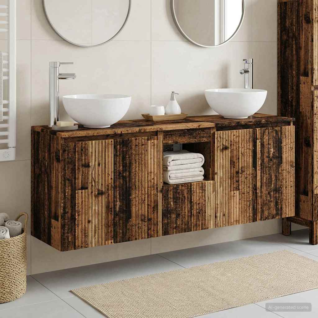 Set ormarića za kupaonicu 3 kom. Staro drvo 49,5 x 35 x 63 cm