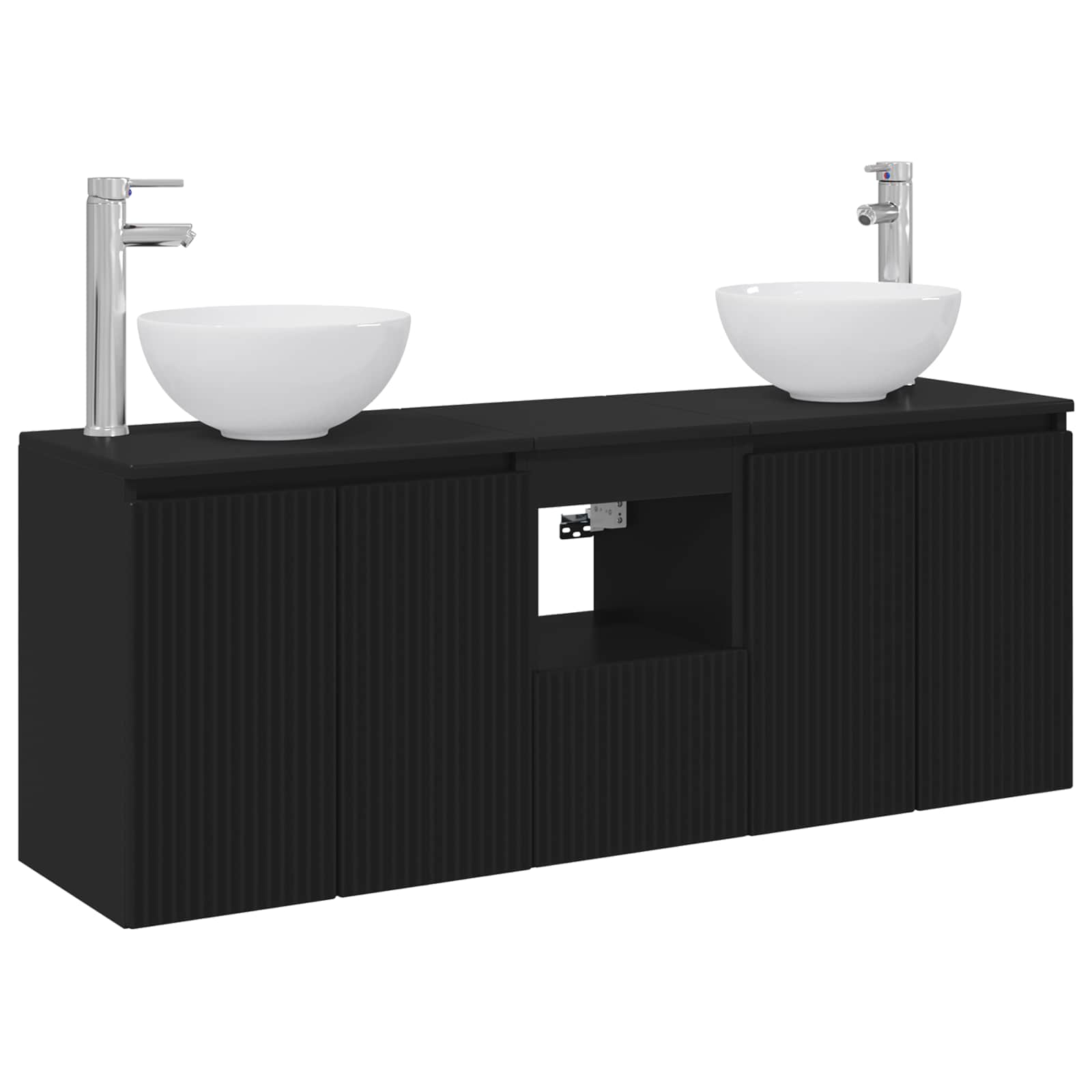 Set ormarića za kupaonicu 3 kom. Crna 49,5 x 41 x 64,5 cm