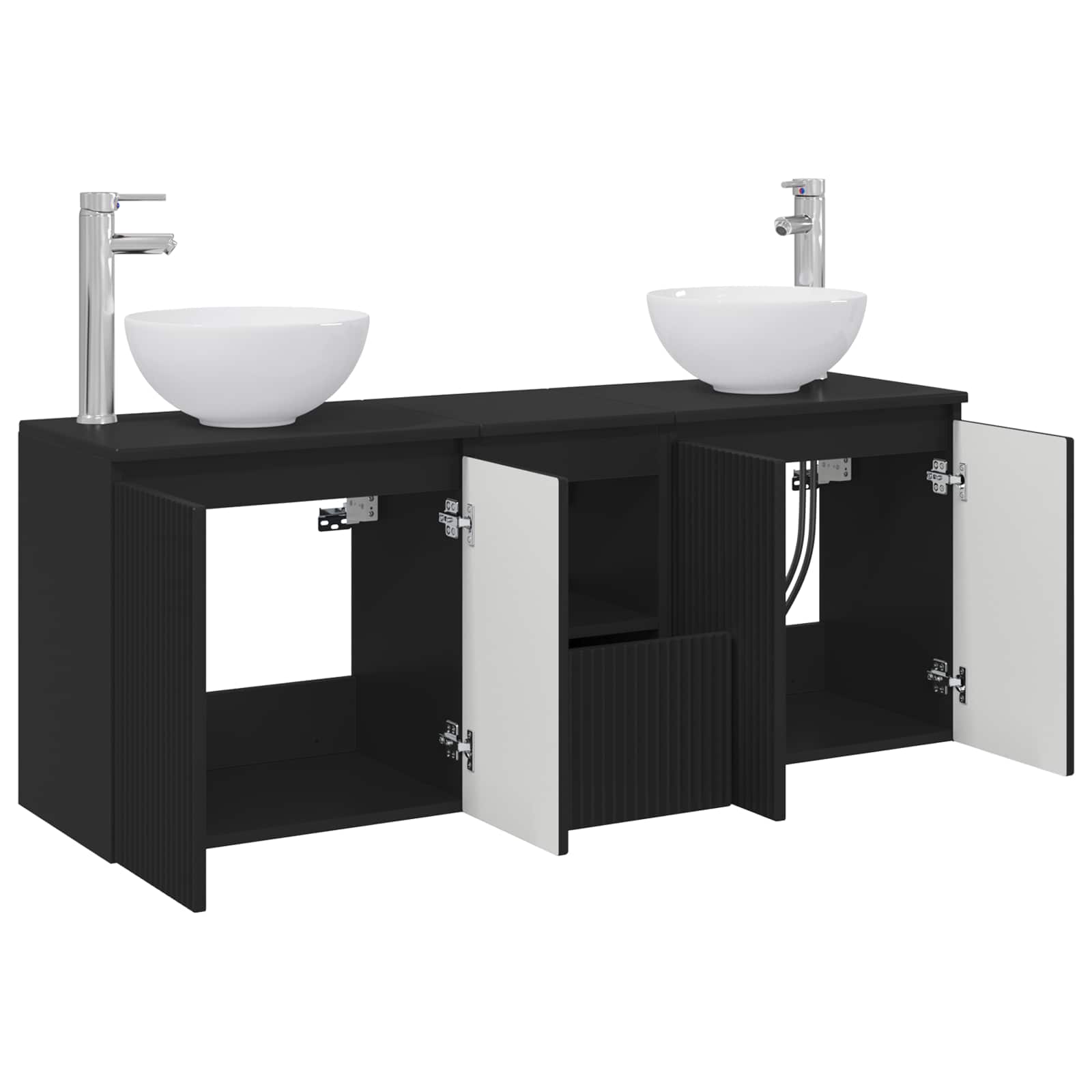 Set ormarića za kupaonicu 3 kom. Crna 49,5 x 41 x 64,5 cm