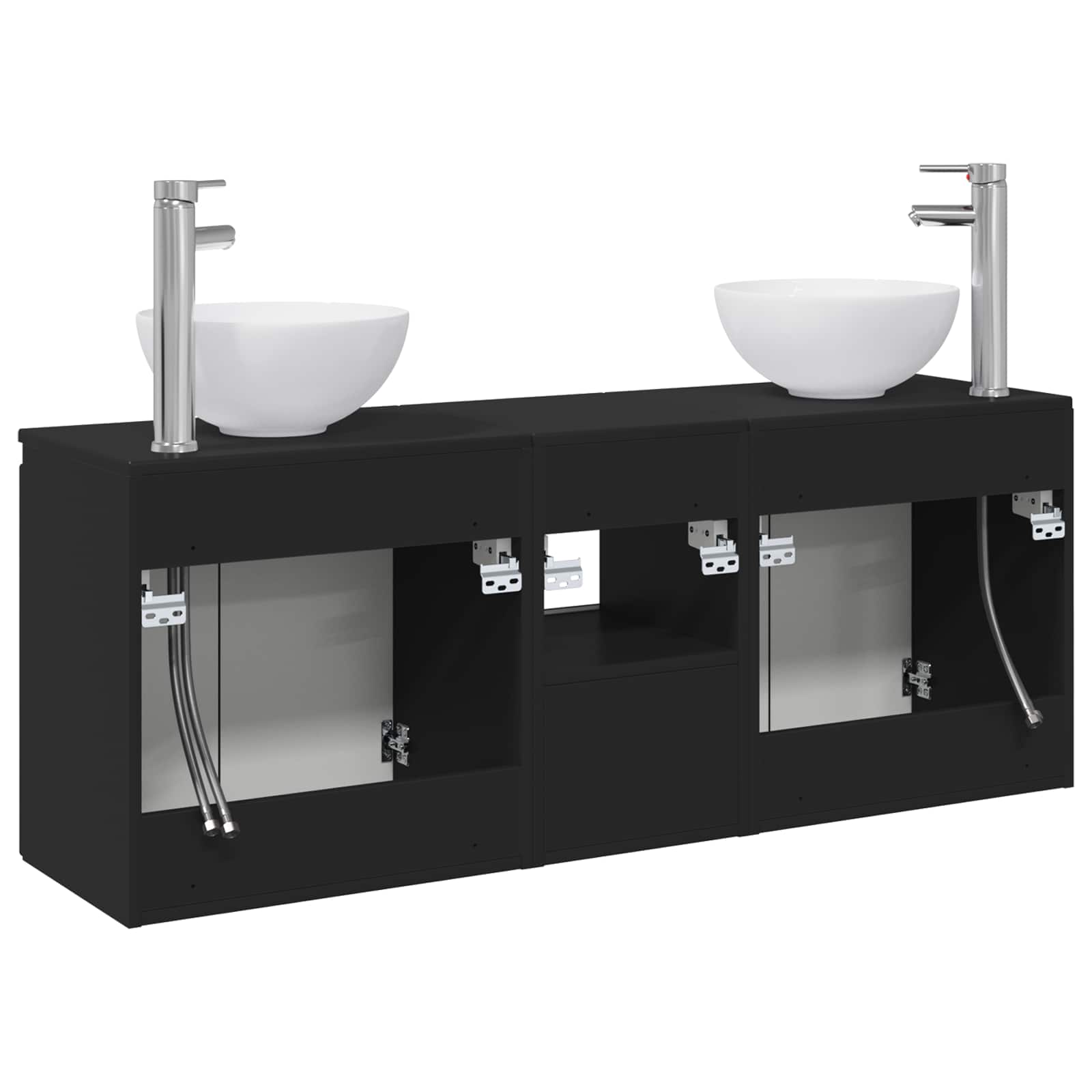 Set ormarića za kupaonicu 3 kom. Crna 49,5 x 41 x 64,5 cm