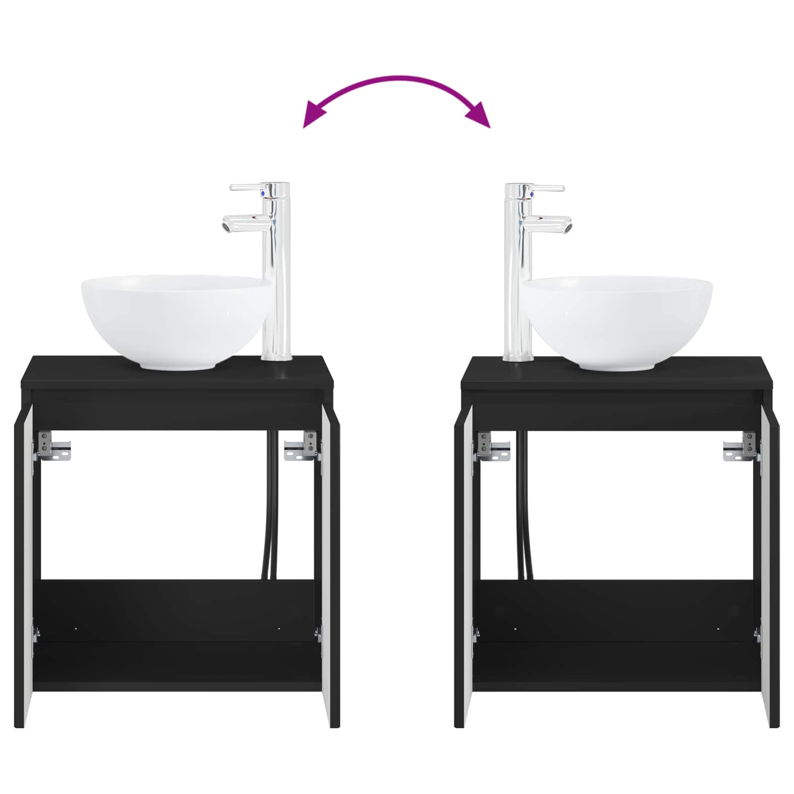 Set ormarića za kupaonicu 3 kom. Crna 49,5 x 41 x 64,5 cm