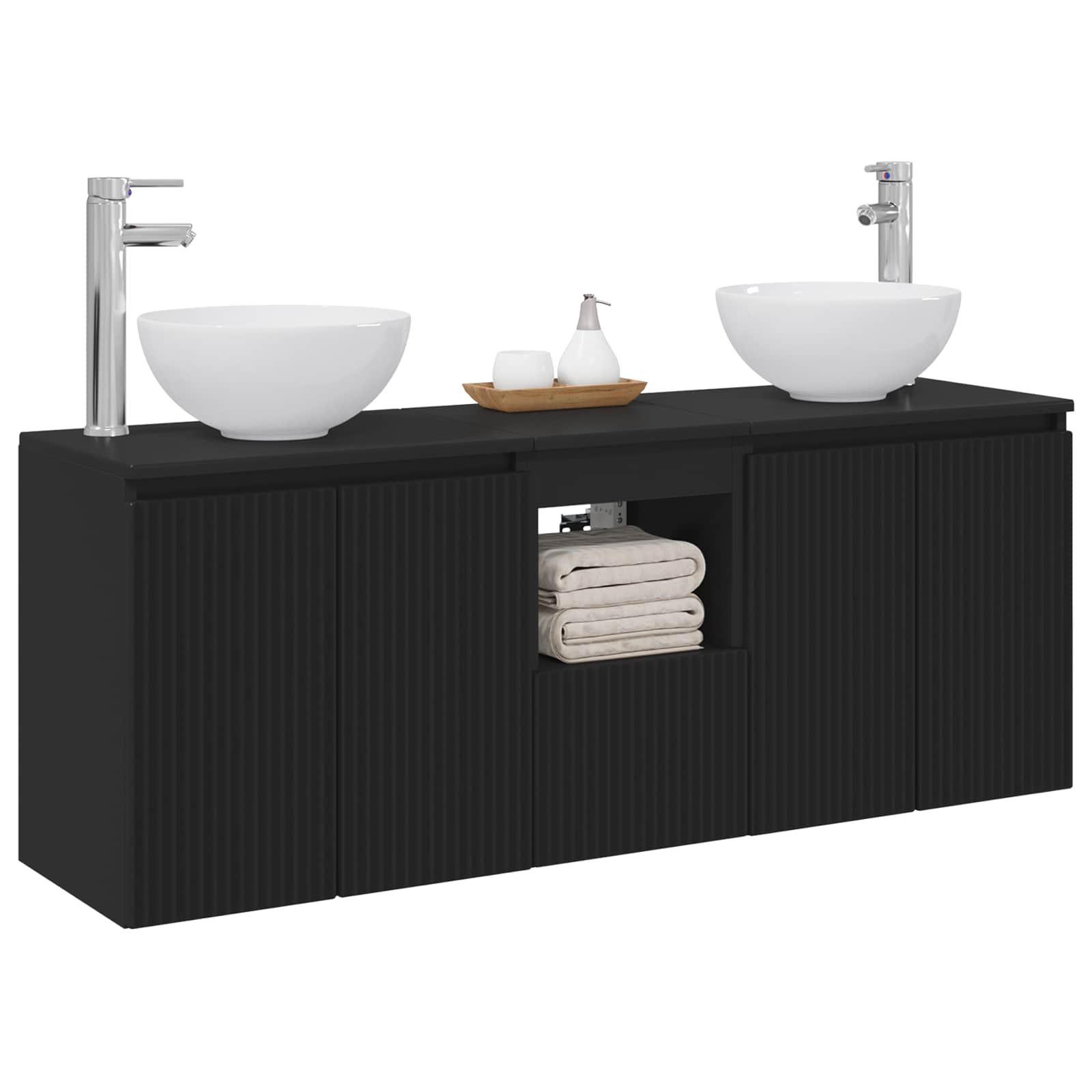 Set ormarića za kupaonicu 3 kom. Crna 49,5 x 41 x 64,5 cm