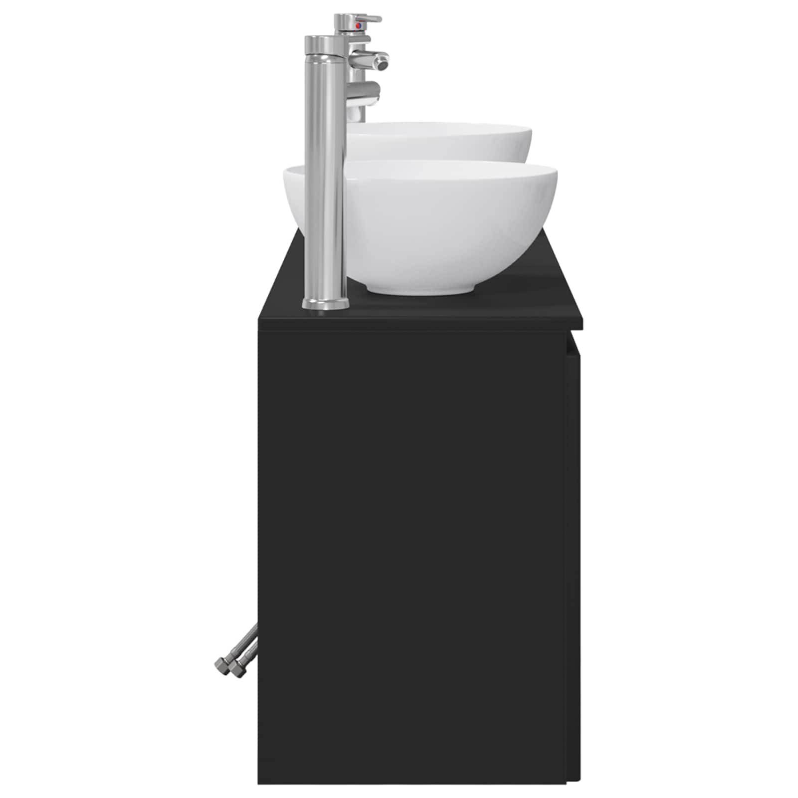 Set ormarića za kupaonicu 3 kom. Crna 49,5 x 41 x 64,5 cm