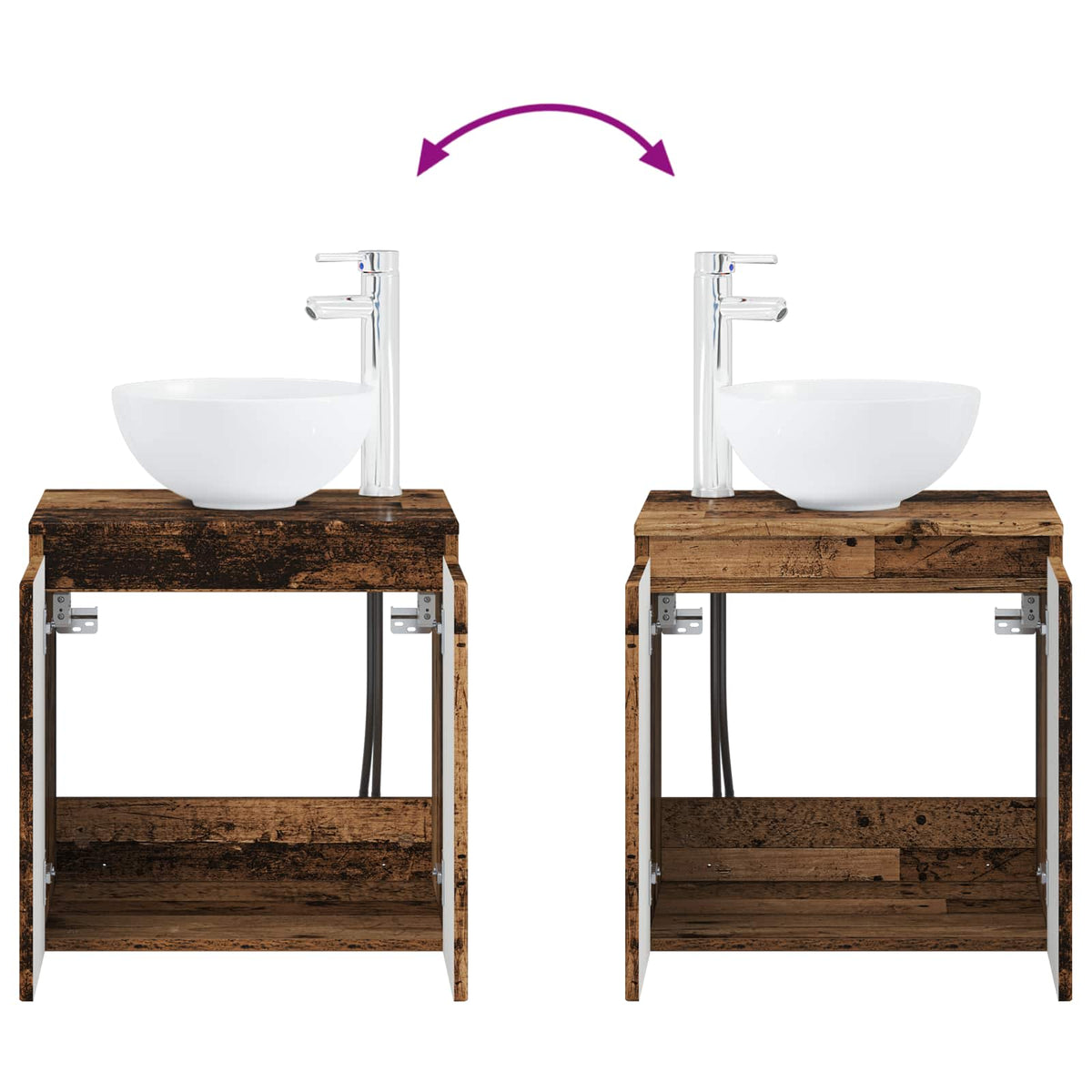 Set ormarića za kupaonicu 3 kom. Staro drvo 49,5 x 41 x 64,5 cm