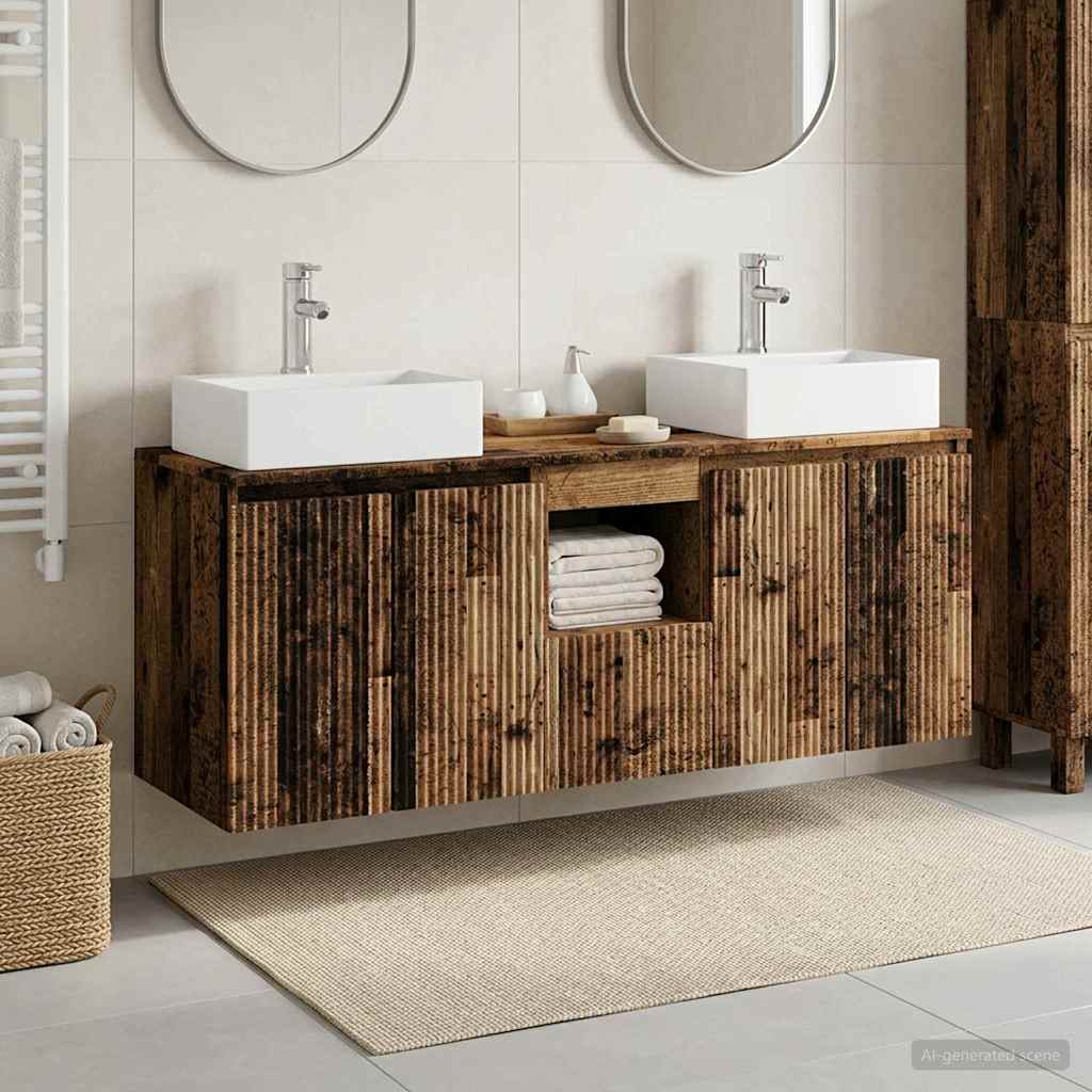 Set ormarića za kupaonicu 3 kom. Staro drvo 49,5 x 41 x 62,5 cm