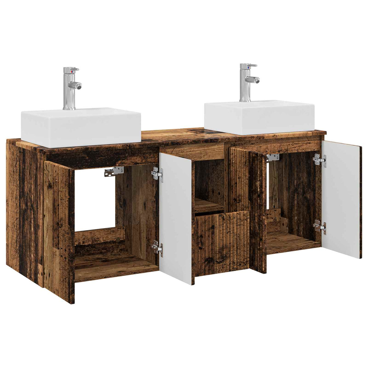 Set ormarića za kupaonicu 3 kom. Staro drvo 49,5 x 41 x 62,5 cm