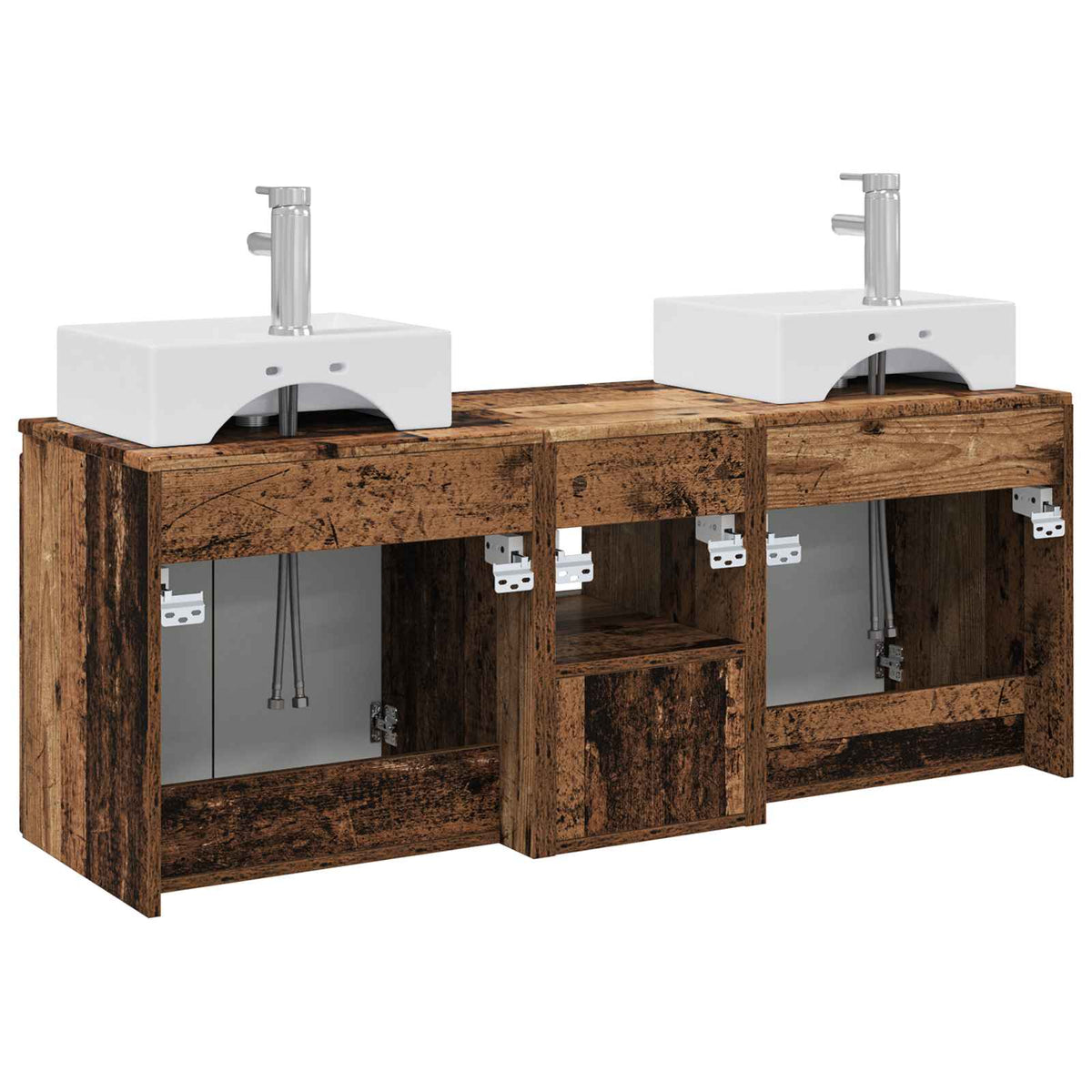 Set ormarića za kupaonicu 3 kom. Staro drvo 49,5 x 41 x 62,5 cm