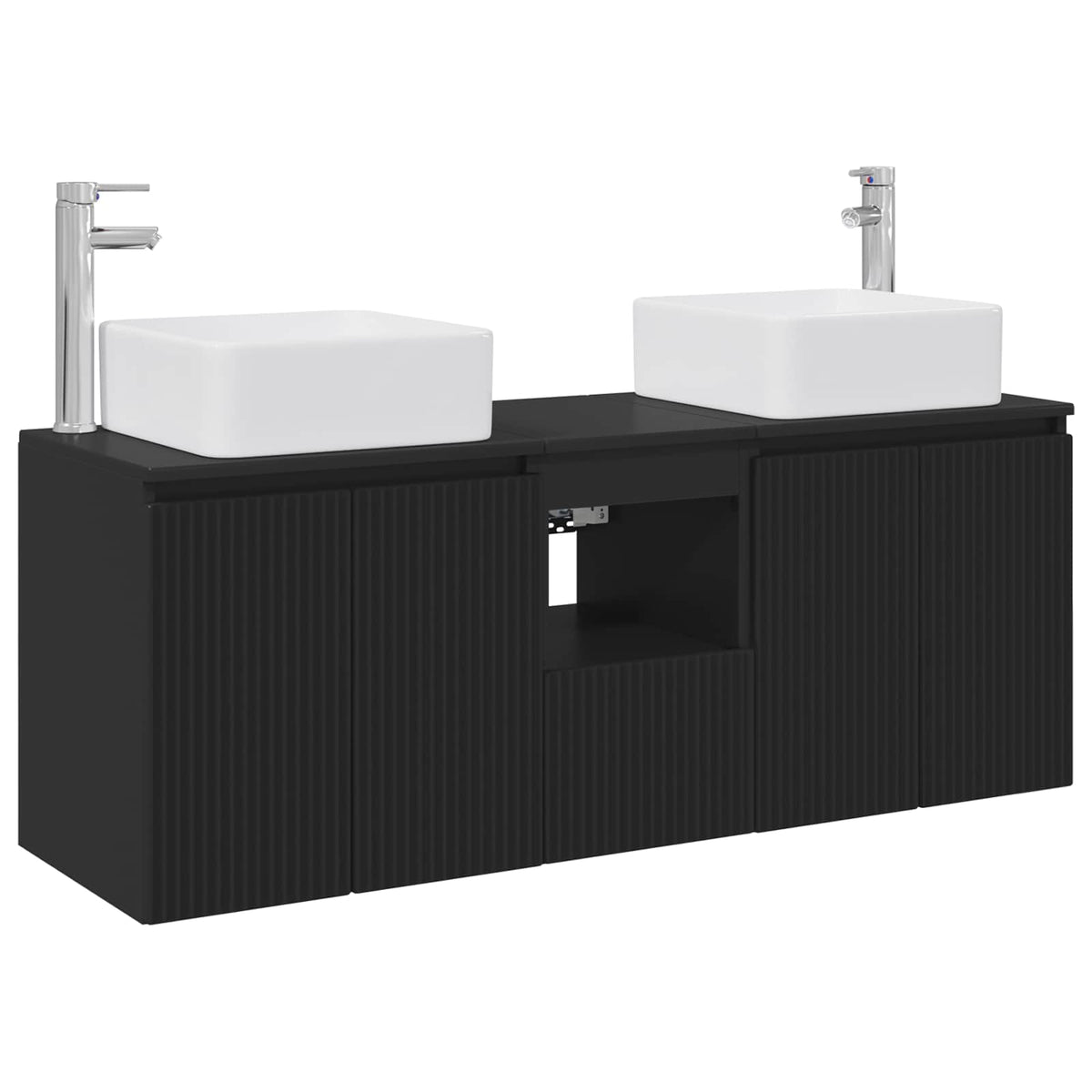 Set ormarića za kupaonicu 3 kom. Crna 53 x 35 x 63 cm
