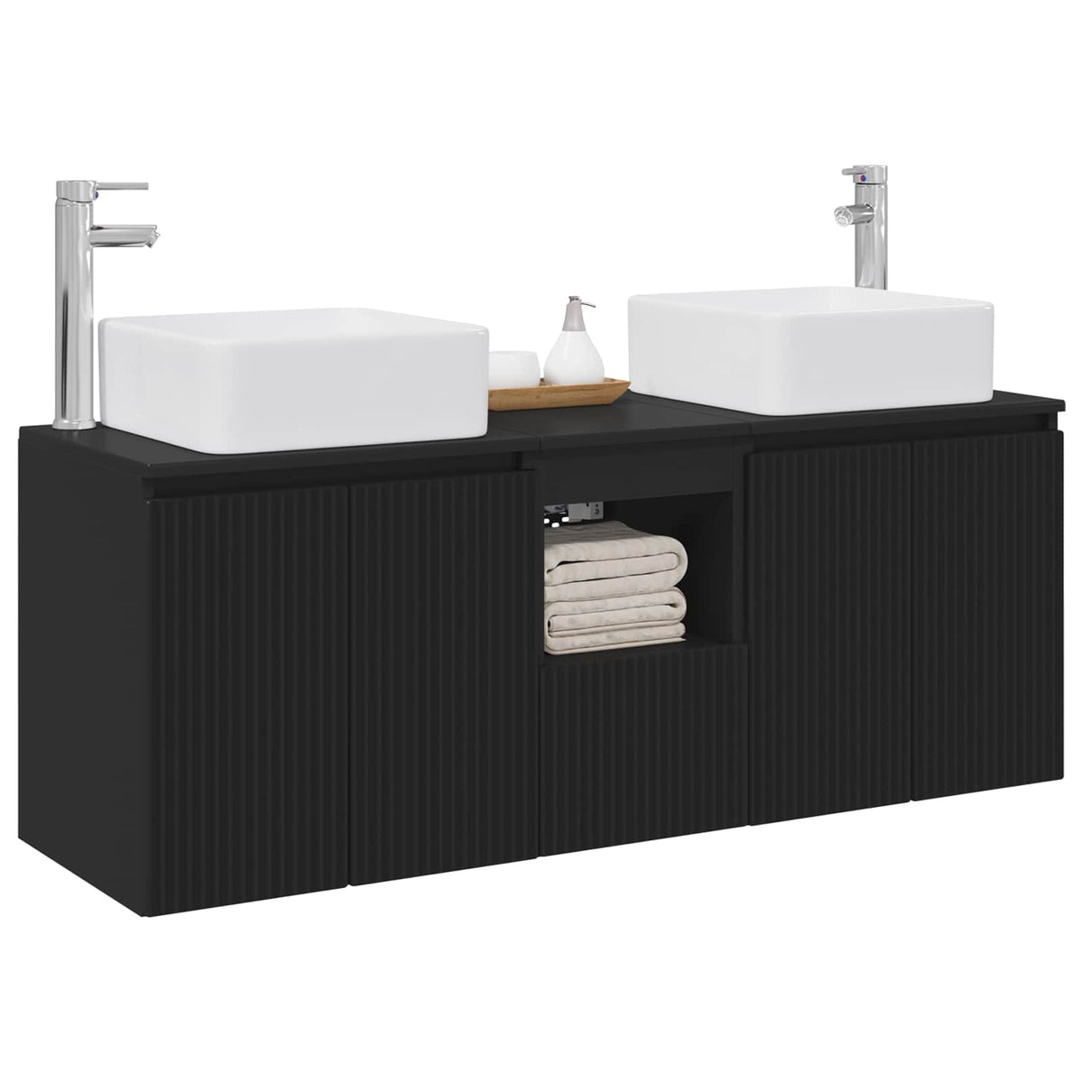 Set ormarića za kupaonicu 3 kom. Crna 53 x 35 x 63 cm