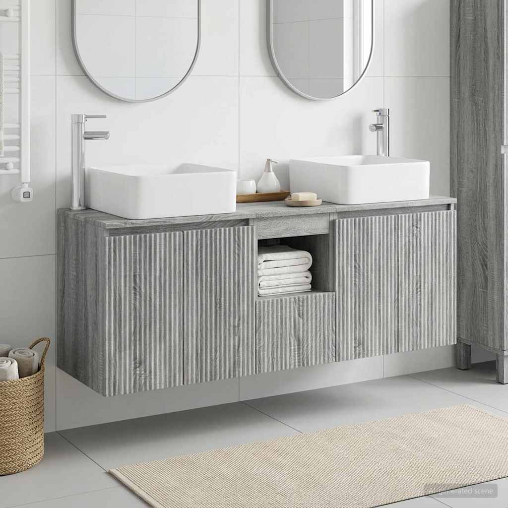 Set ormarića za kupaonicu 3 kom. Siva Sonoma 53 x 35 x 63 cm