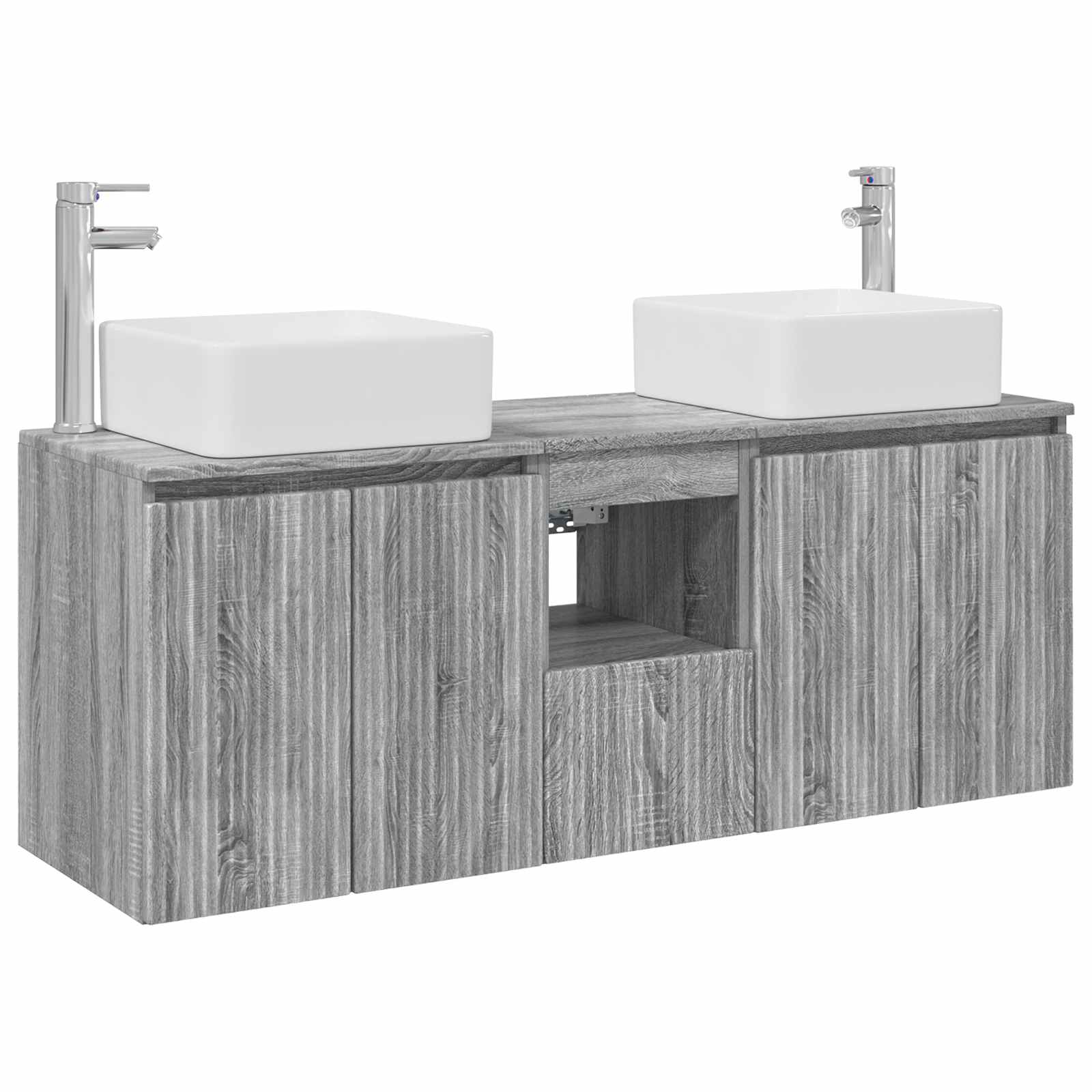Set ormarića za kupaonicu 3 kom. Siva Sonoma 53 x 35 x 63 cm