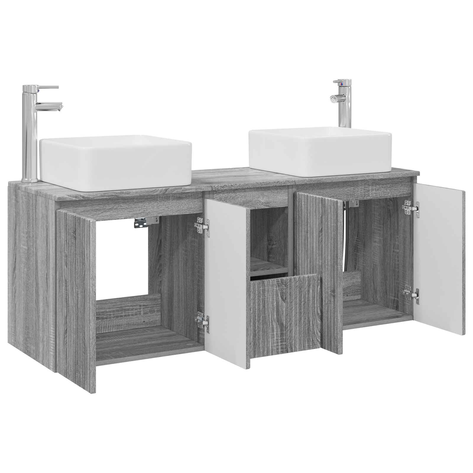 Set ormarića za kupaonicu 3 kom. Siva Sonoma 53 x 35 x 63 cm