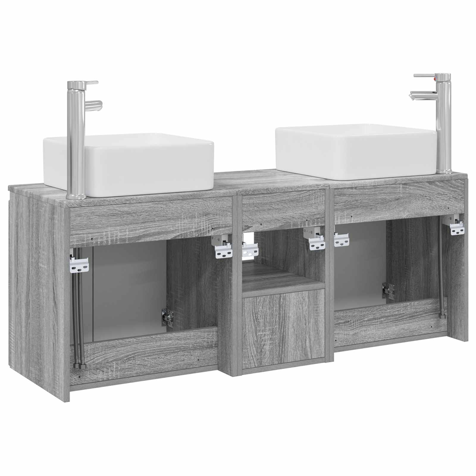 Set ormarića za kupaonicu 3 kom. Siva Sonoma 53 x 35 x 63 cm