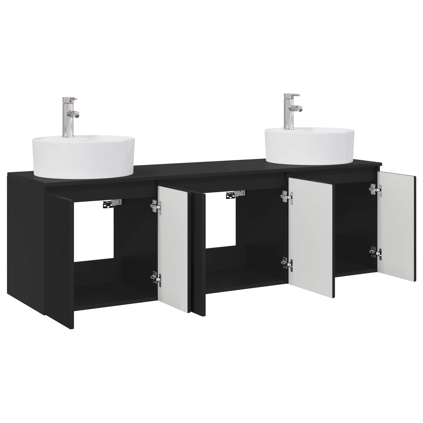 Set ormarića za kupaonicu 3 kom. Crna 49,5 x 44,5 x 65 cm