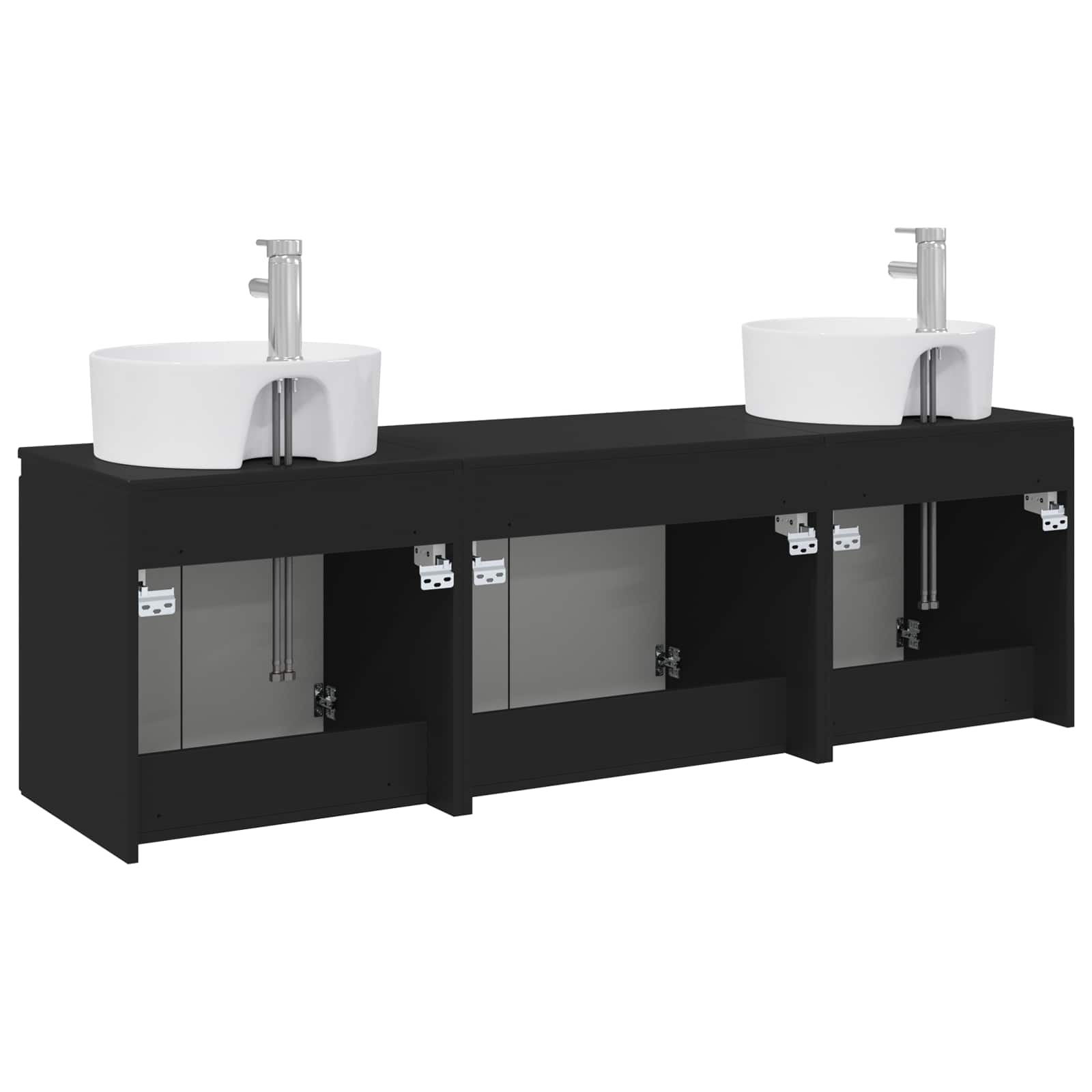 Set ormarića za kupaonicu 3 kom. Crna 49,5 x 44,5 x 65 cm