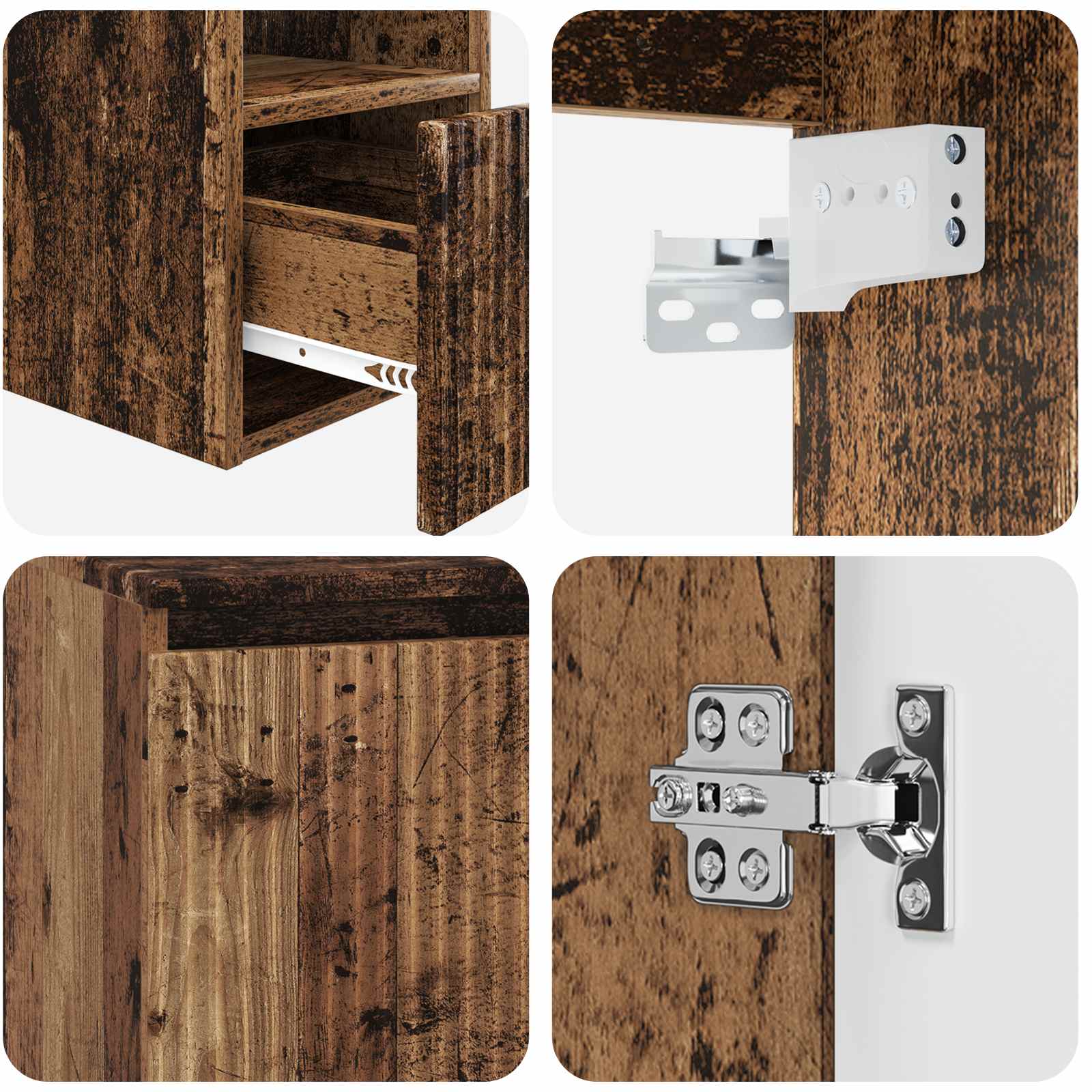 Set ormarića za kupaonicu 3 kom. Staro drvo 49,5 x 44,5 x 65 cm