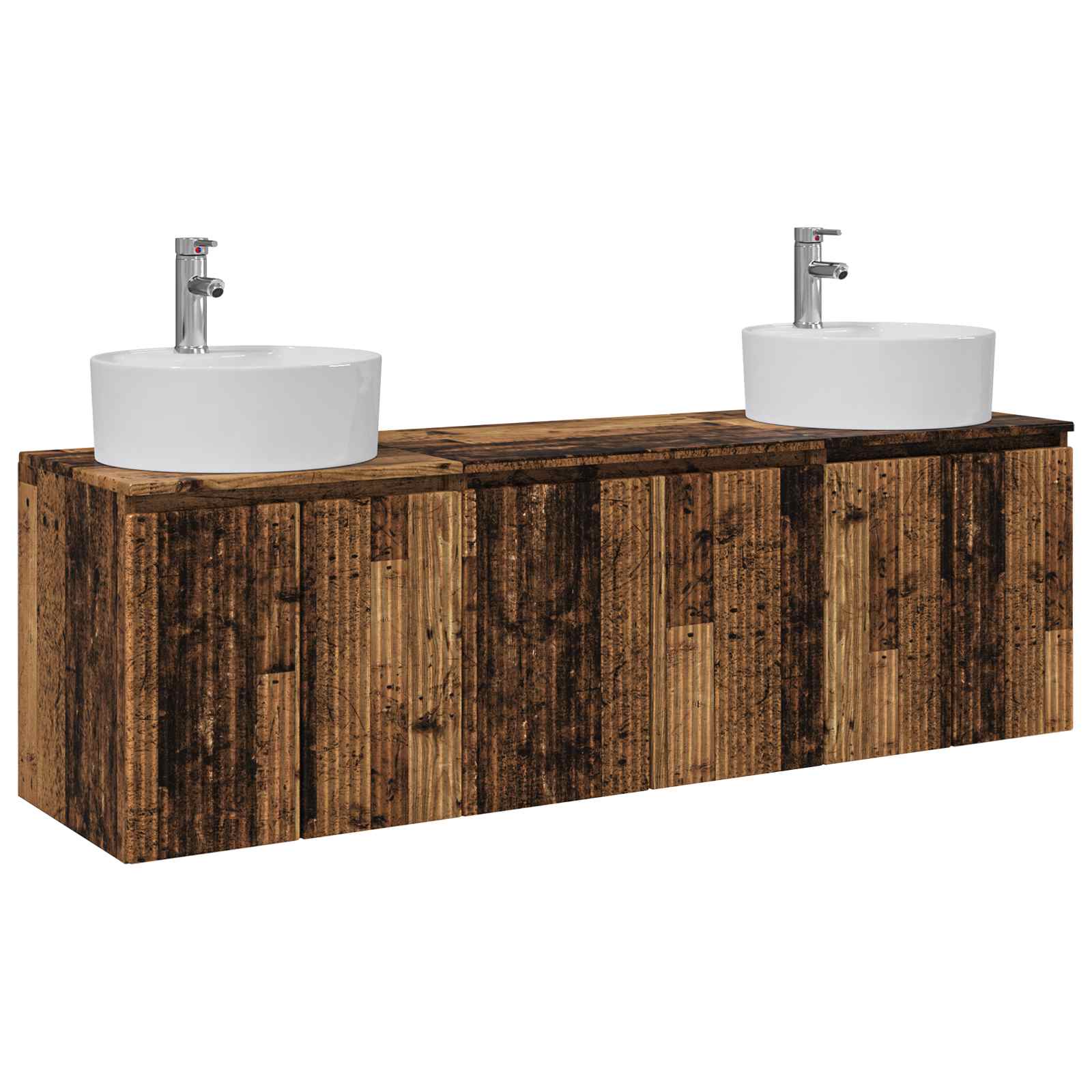 Set ormarića za kupaonicu 3 kom. Staro drvo 49,5 x 44,5 x 65 cm