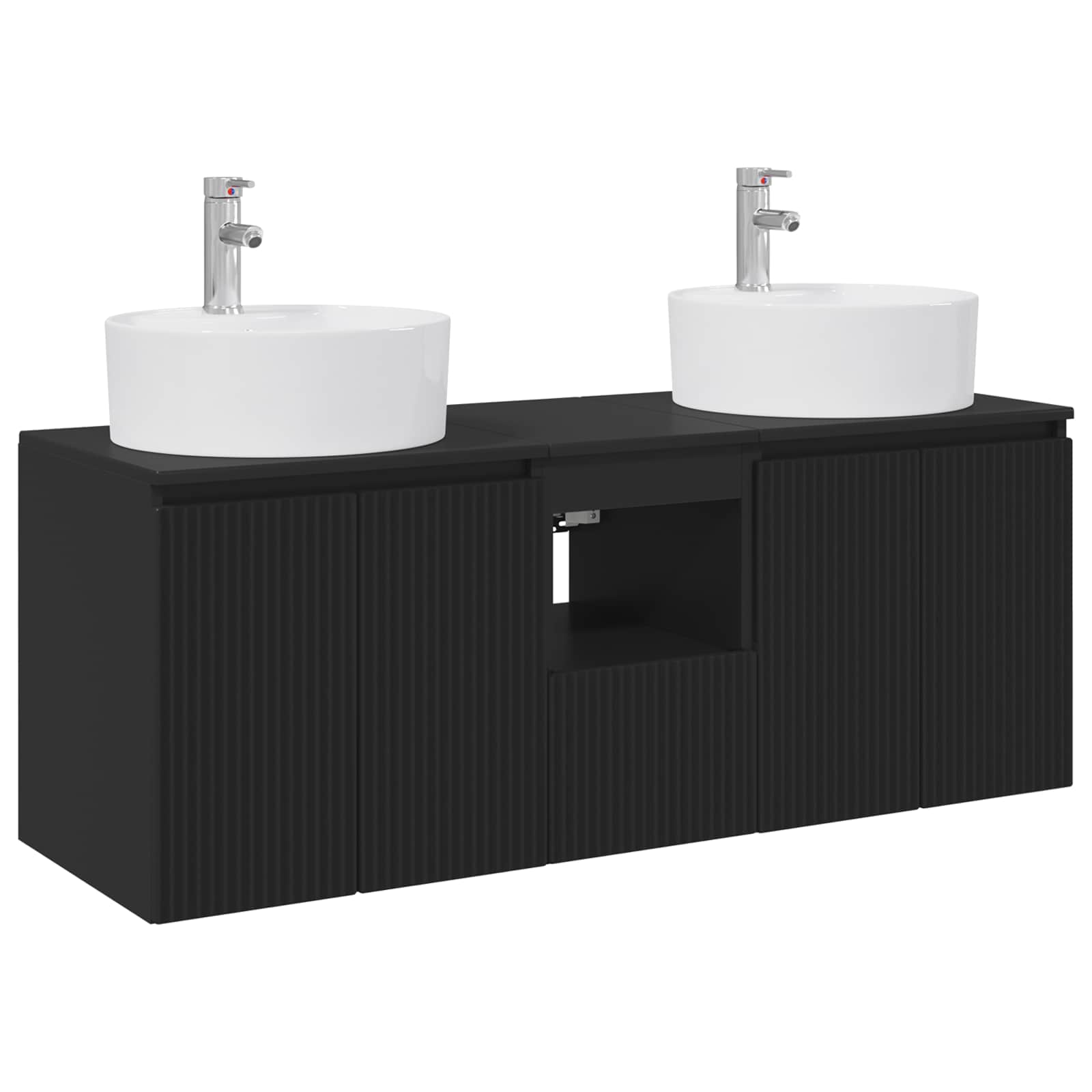 Set ormarića za kupaonicu 3 kom. Crna 49,5 x 44,5 x 65 cm
