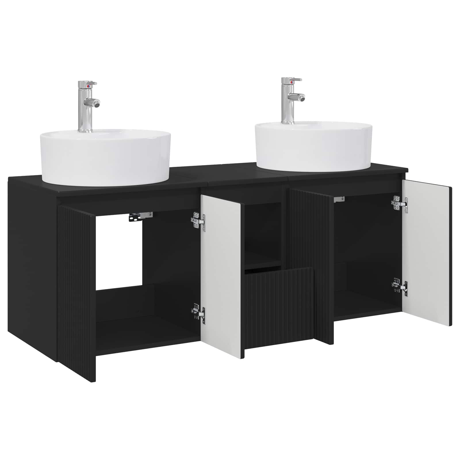Set ormarića za kupaonicu 3 kom. Crna 49,5 x 44,5 x 65 cm