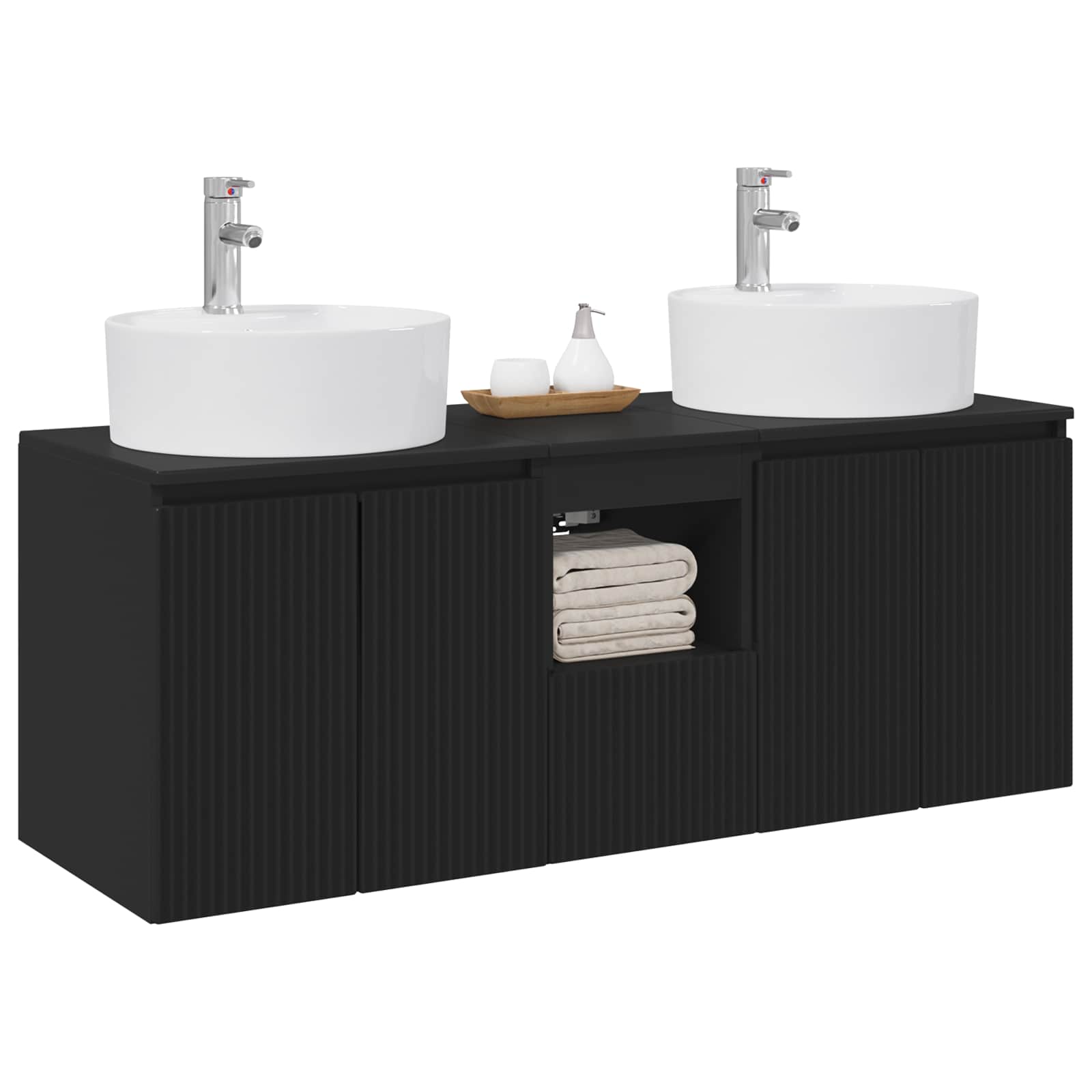 Set ormarića za kupaonicu 3 kom. Crna 49,5 x 44,5 x 65 cm