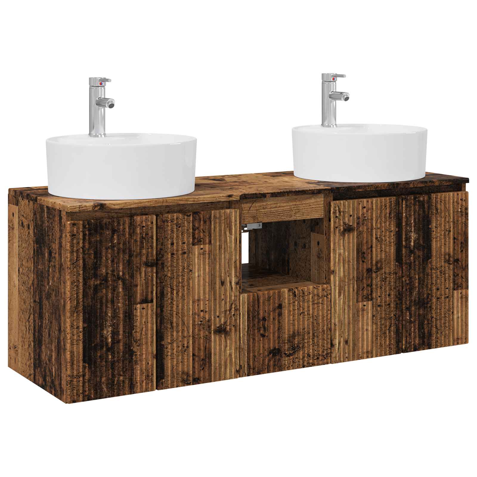 Set ormarića za kupaonicu 3 kom. Staro drvo 49,5 x 44,5 x 65 cm