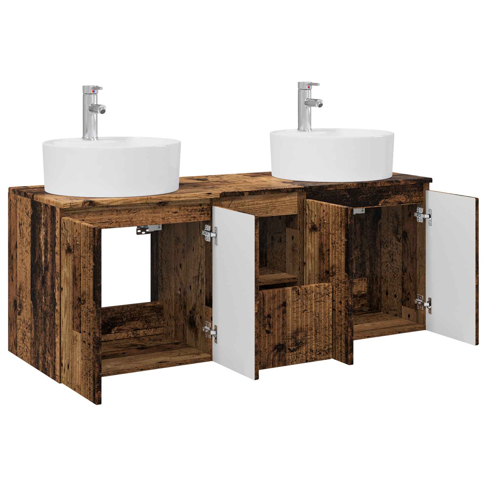 Set ormarića za kupaonicu 3 kom. Staro drvo 49,5 x 44,5 x 65 cm