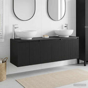 Set ormarića za kupaonicu 3 kom. Crna 49,5 x 44,5 x 65 cm