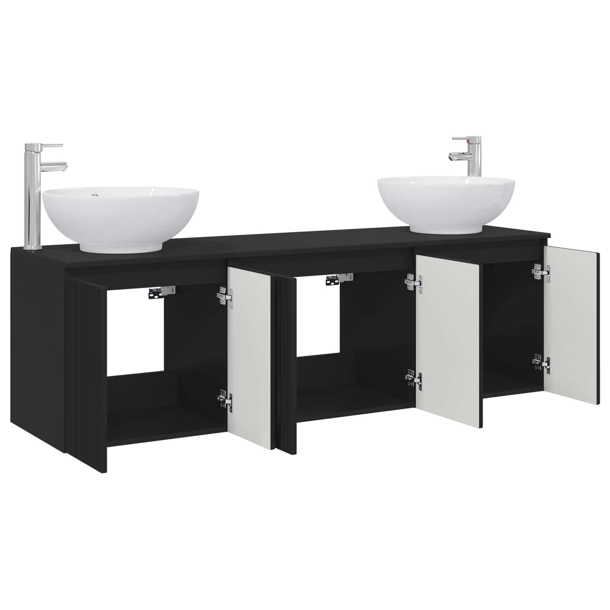 Set ormarića za kupaonicu 3 kom. Crna 49,5 x 44,5 x 65 cm