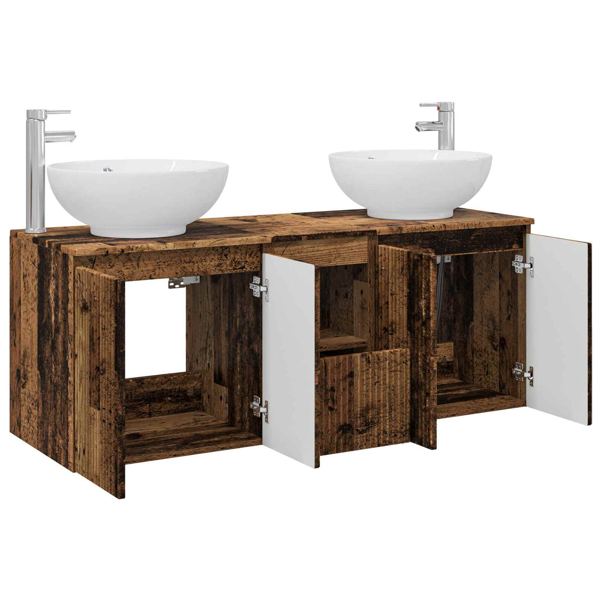 Set ormarića za kupaonicu 3 kom. Staro drvo 49,5 x 44,5 x 65 cm