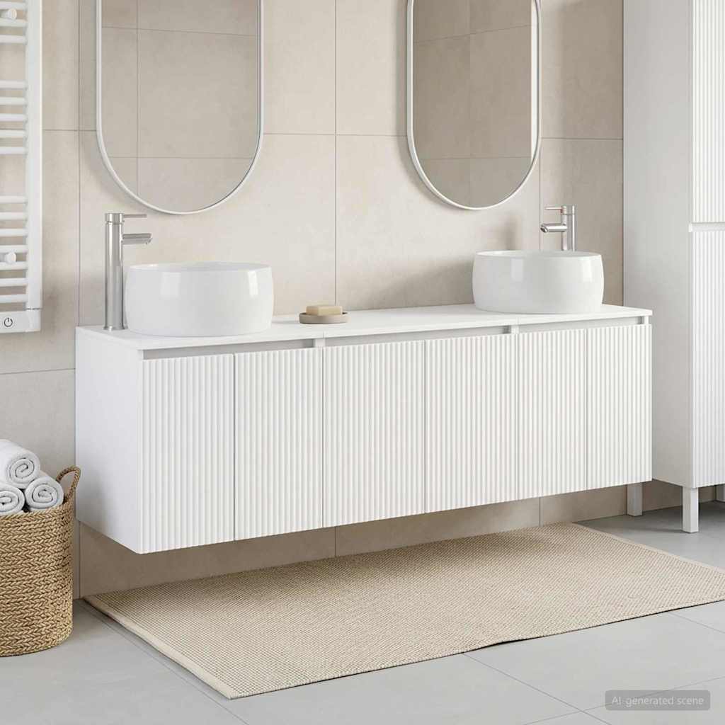 Set ormarića za kupaonicu 3 kom. Bijela 49,5 x 44,5 x 66 cm