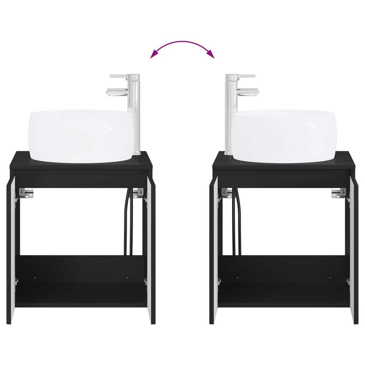 Set ormarića za kupaonicu 3 kom. Crna 49,5 x 44,5 x 66 cm