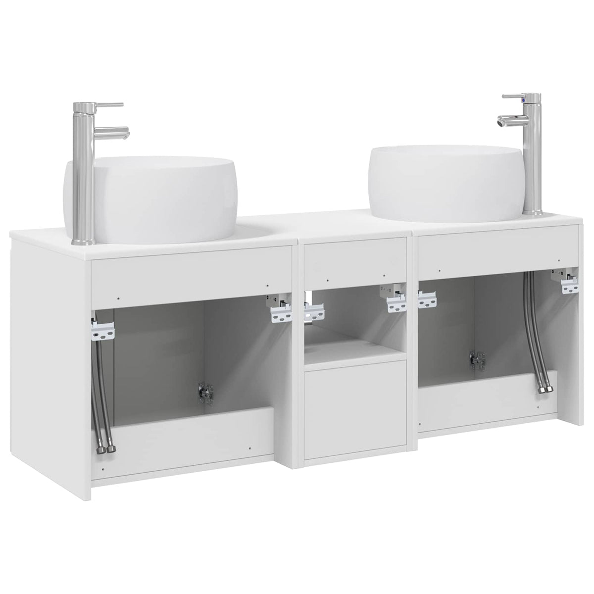 Set ormarića za kupaonicu 3 kom. Bijela 49,5 x 44,5 x 66 cm