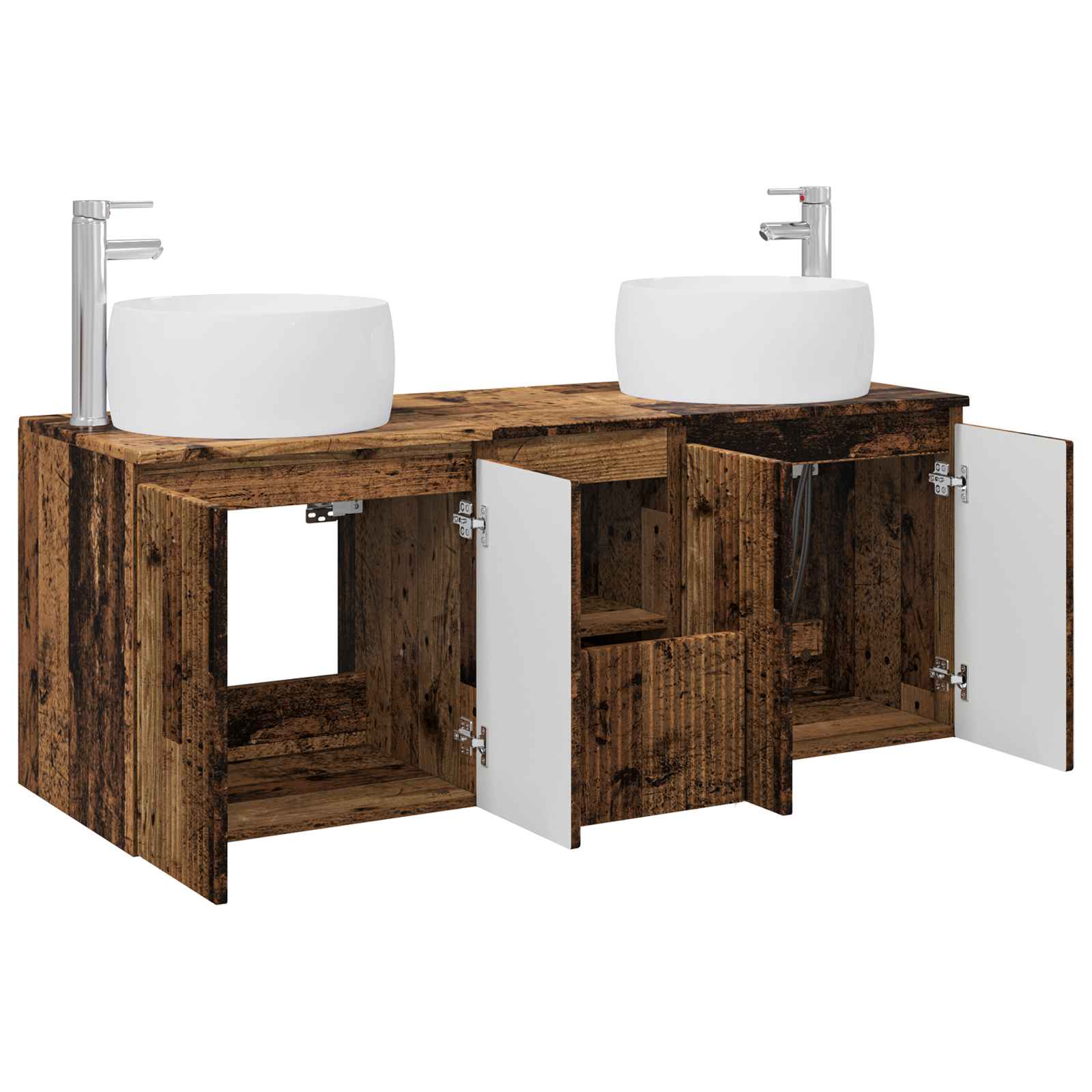 Set ormarića za kupaonicu 3 kom. Staro drvo 49,5 x 44,5 x 66 cm