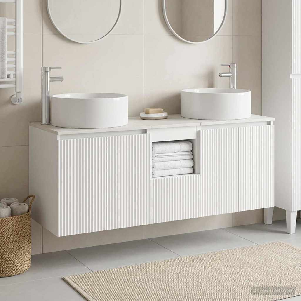 Set ormarića za kupaonicu 3 kom. Bijela 49,5 x 44,5 x 65,5 cm