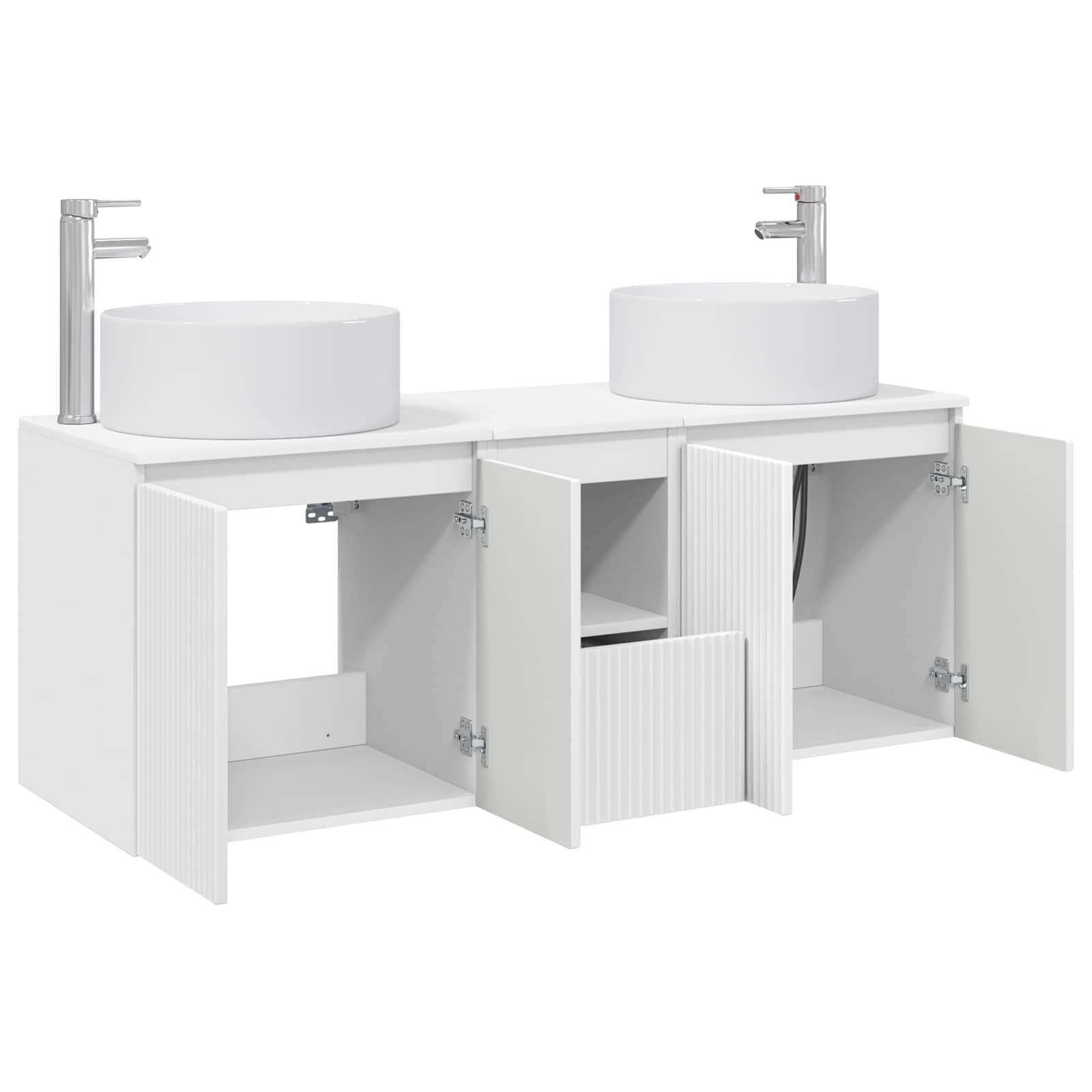 Set ormarića za kupaonicu 3 kom. Bijela 49,5 x 44,5 x 65,5 cm