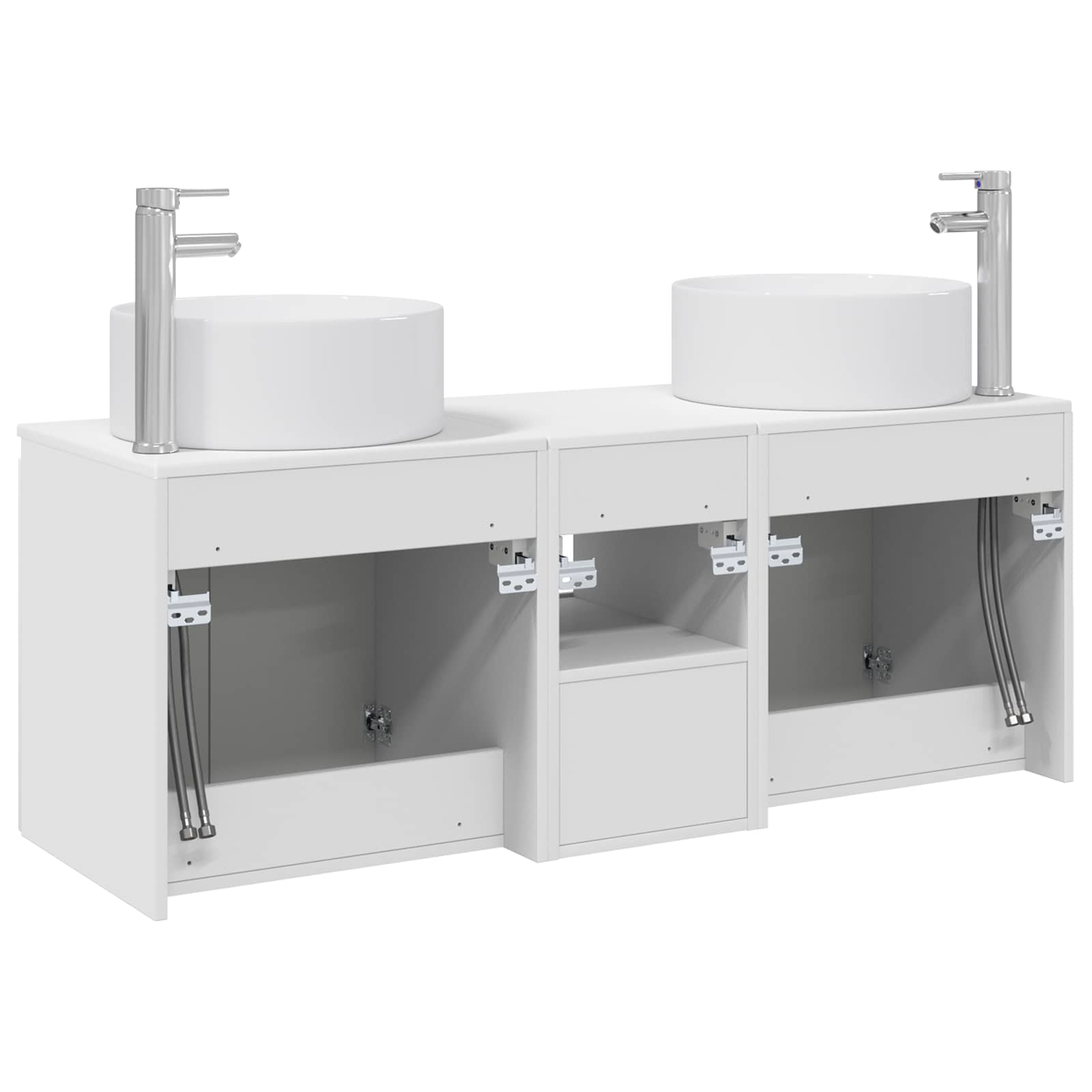 Set ormarića za kupaonicu 3 kom. Bijela 49,5 x 44,5 x 65,5 cm