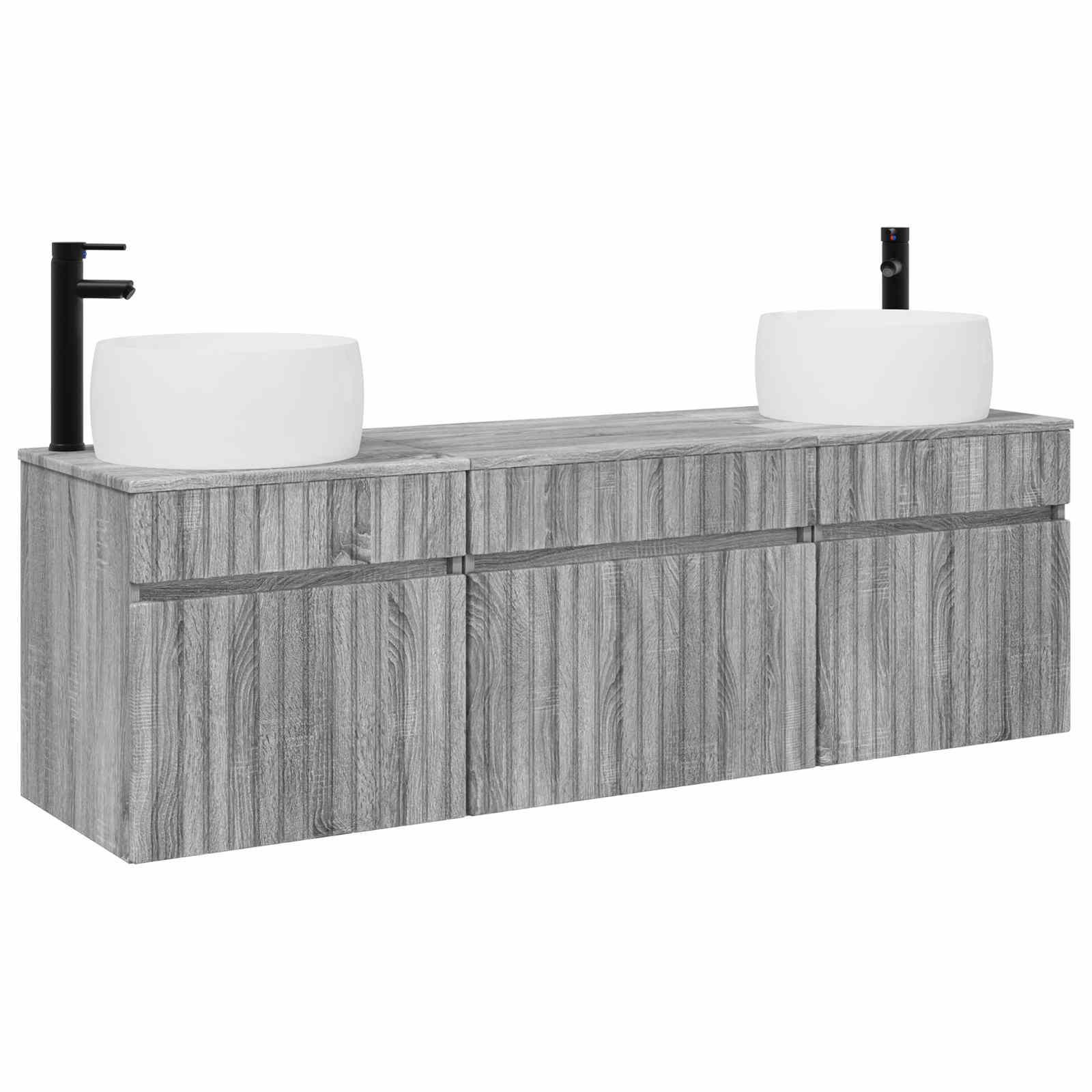 Set ormarića za kupaonicu 3 kom. Siva Sonoma 49 x 44,5 x 66 cm