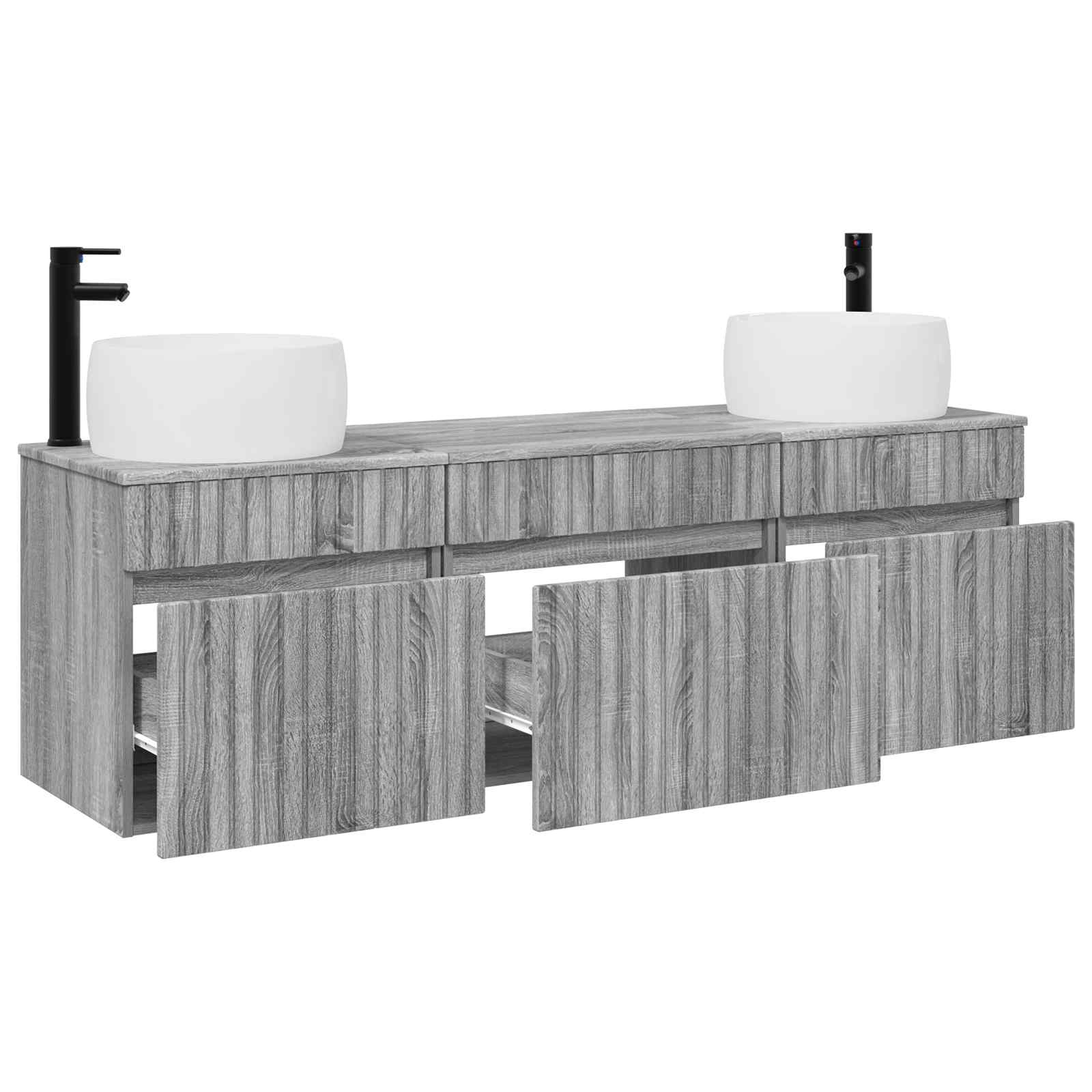 Set ormarića za kupaonicu 3 kom. Siva Sonoma 49 x 44,5 x 66 cm