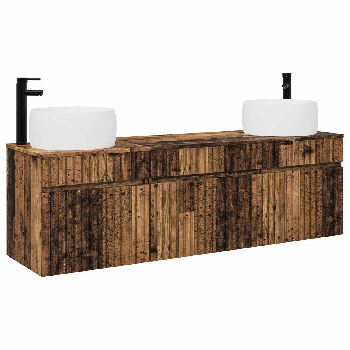 Set ormarića za kupaonicu 3 kom. Staro drvo 49 x 44,5 x 66 cm