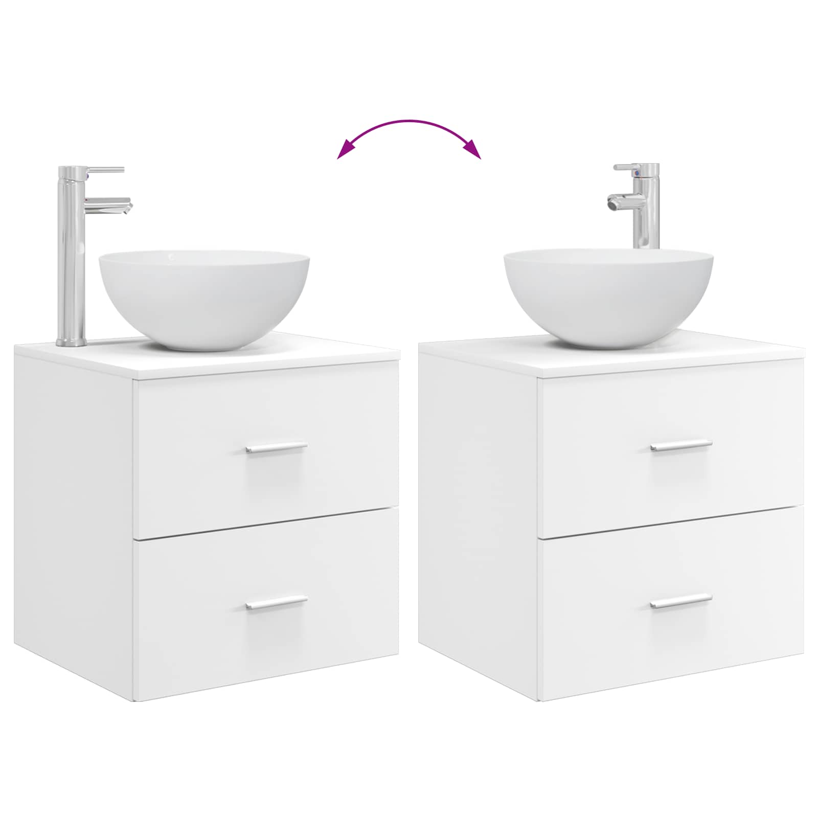 Set ormarića za kupaonicu 3 kom. Bijela 49,5 x 35 x 63 cm