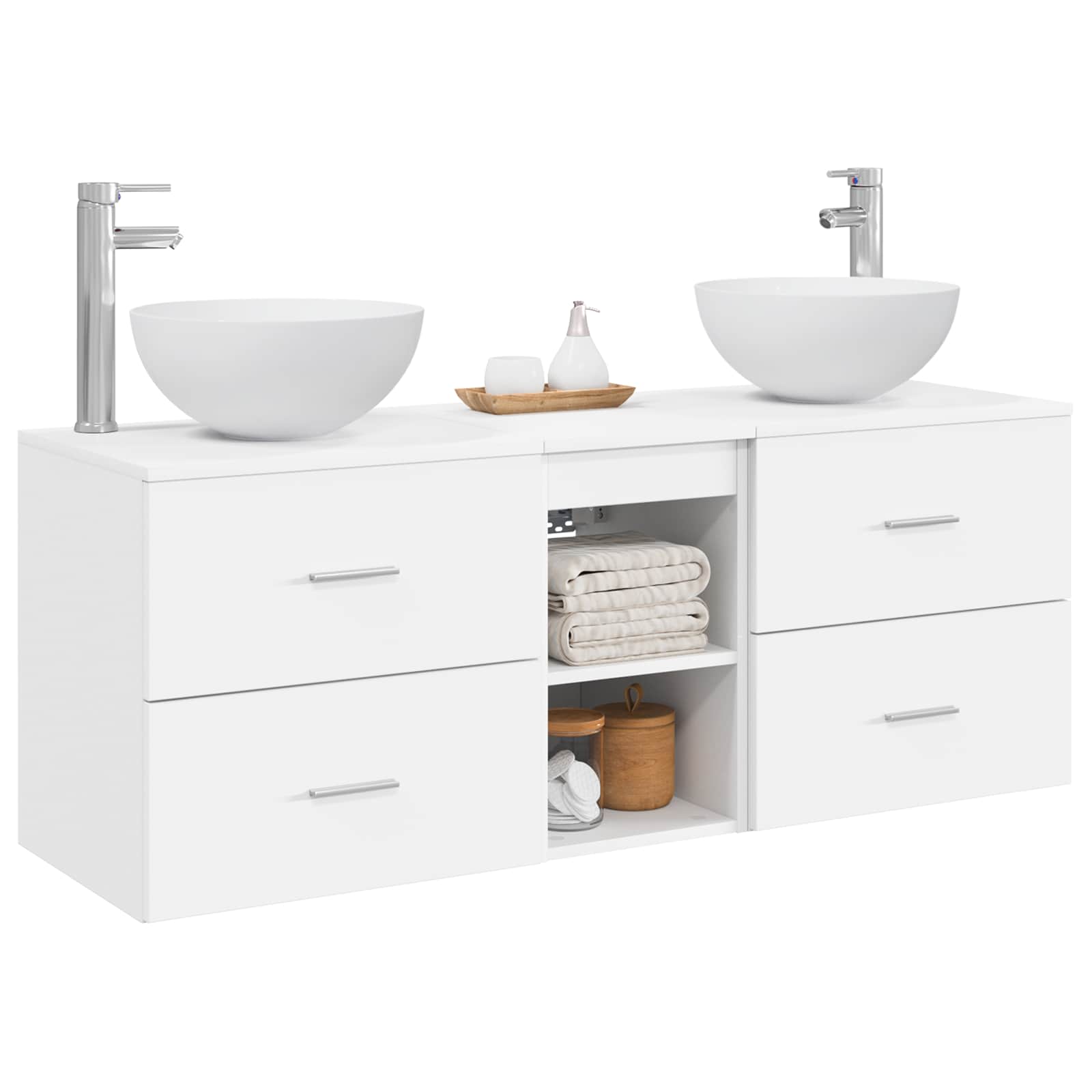 Set ormarića za kupaonicu 3 kom. Bijela 49,5 x 35 x 63 cm