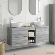 Set ormarića za kupaonicu 3 kom. Siva Sonoma 49,5 x 35 x 63 cm