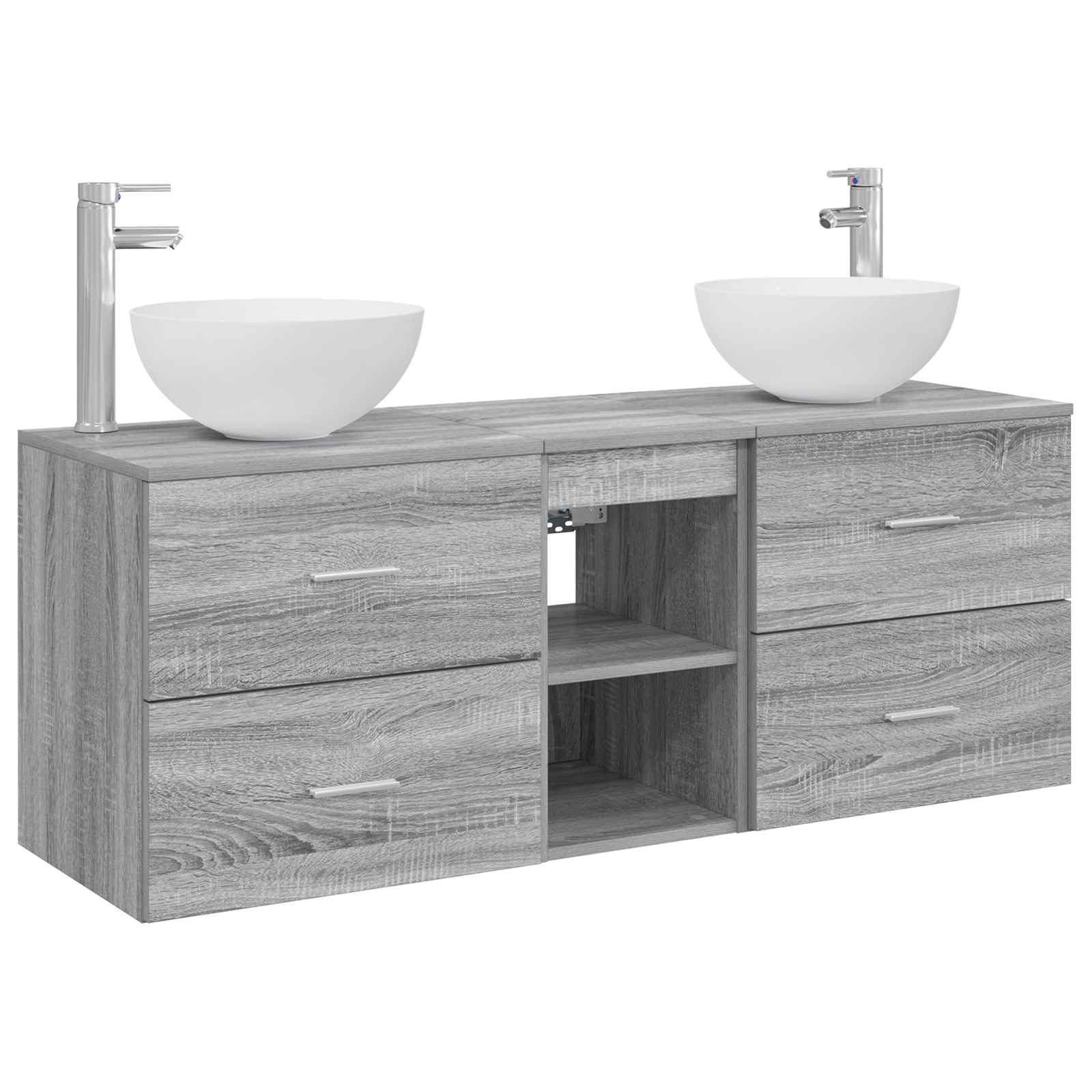 Set ormarića za kupaonicu 3 kom. Siva Sonoma 49,5 x 35 x 63 cm